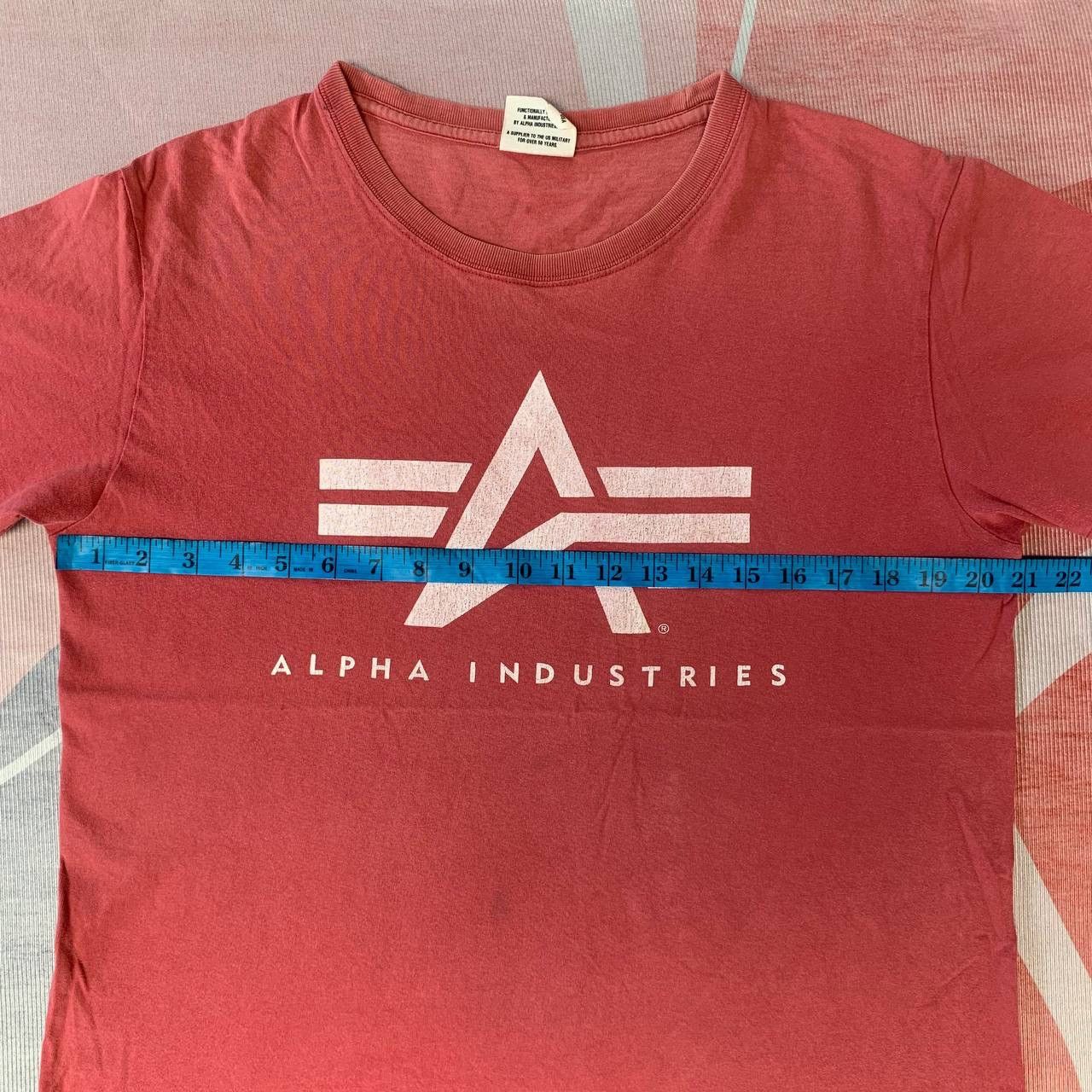 Alpha Industries Distressed Faded Alpha Industries Logo Tees Size US L / EU 52-54 / 3 - 14 Thumbnail