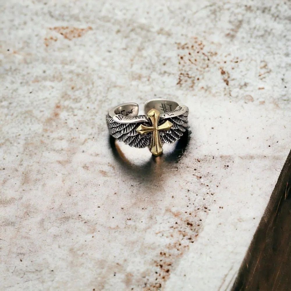 Jewelry CROSS Gold Plated Ring Size ONE SIZE - 2 Thumbnail