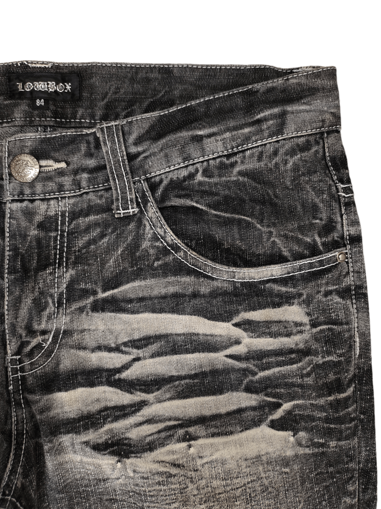 LOWBOX Lowbox Japan Clawmark Distress Faded Patchwork Jeans Y2k Size US 34 / EU 50 - 4 Thumbnail