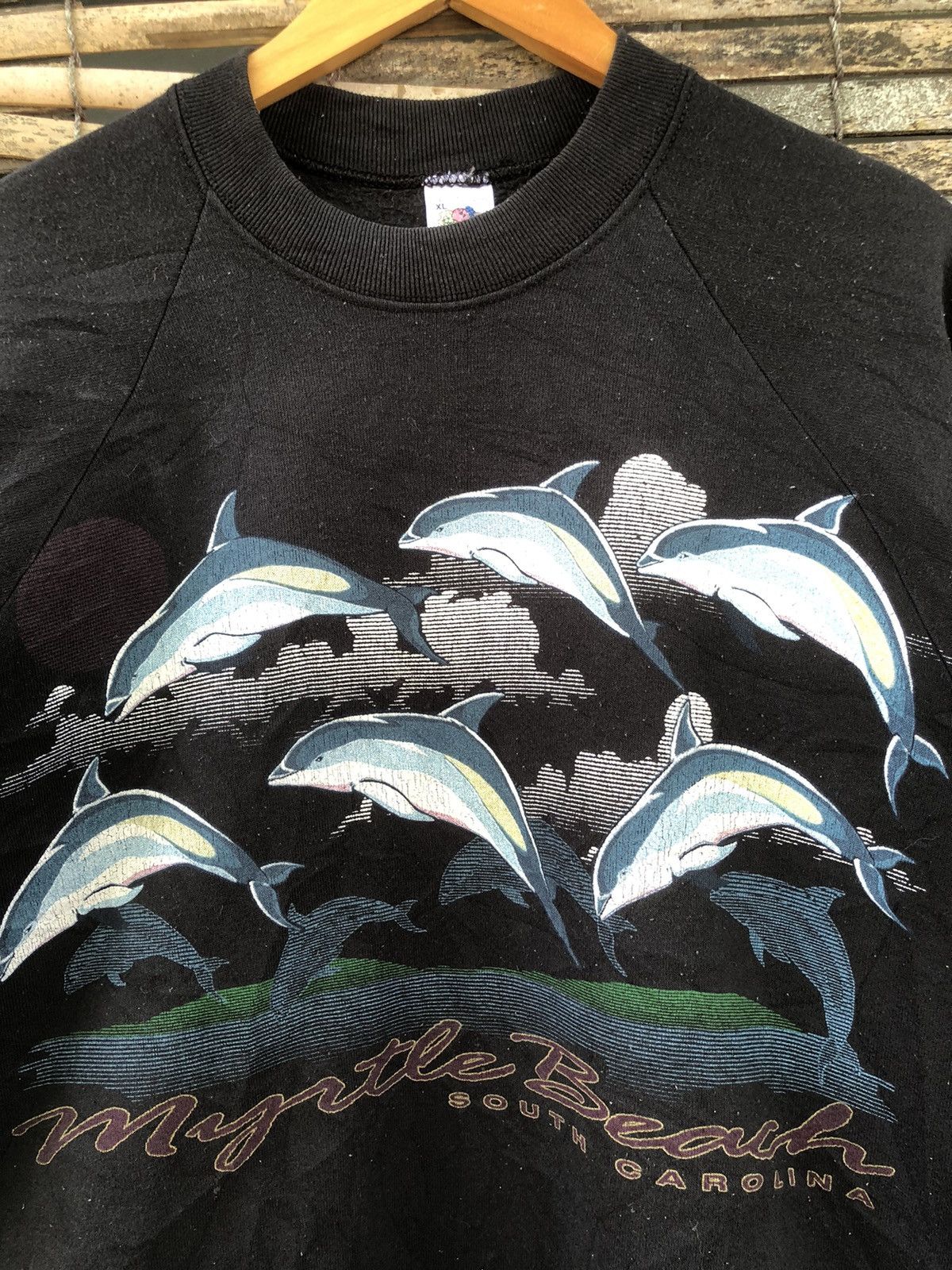 Japanese Brand × Vintage 💥Vintage 90s💥Myrtle Beach Dolphins Mirror Printed Sweatshirt Size US XL / EU 56 / 4 - 2 Thumbnail