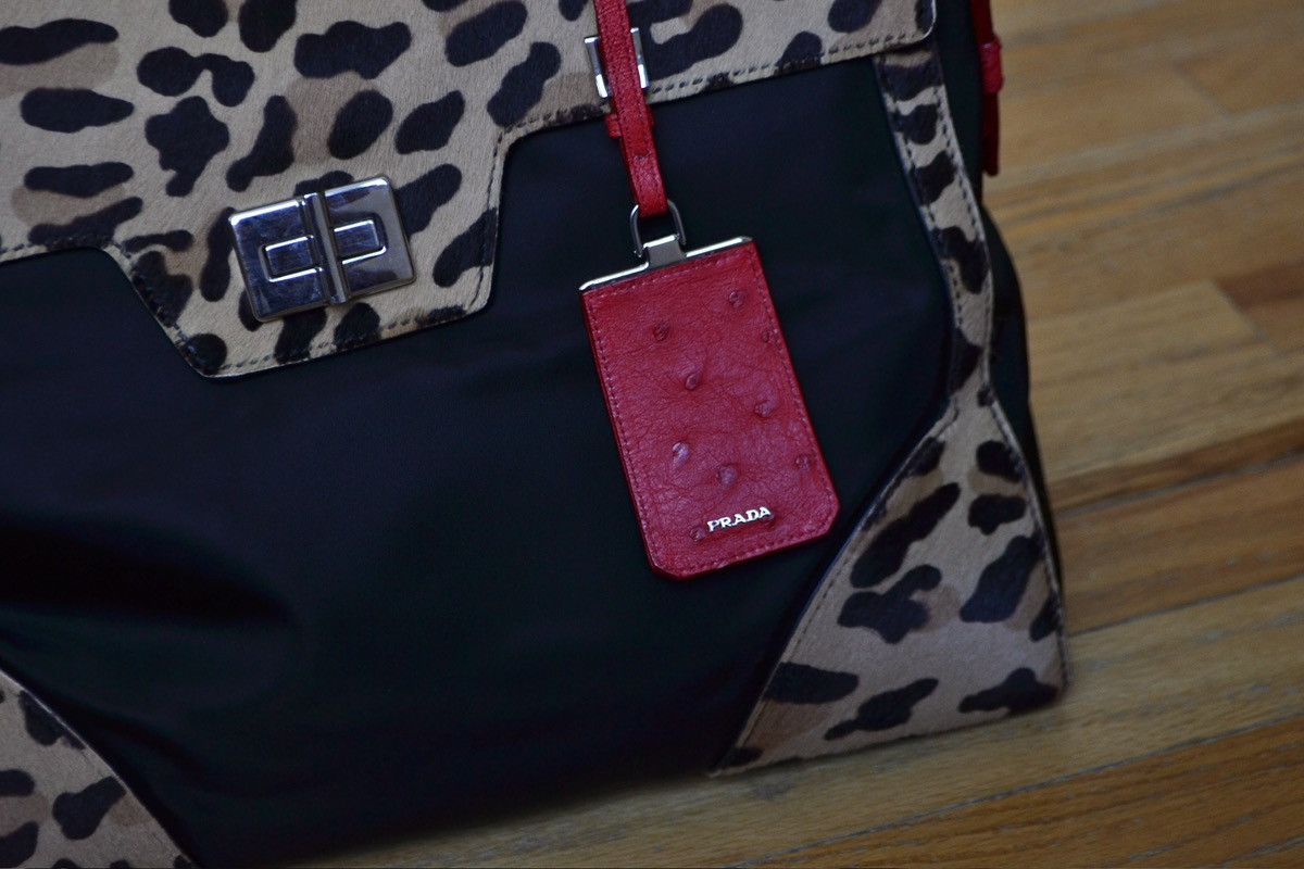 Prada Pre-Fall 2015 Tessuto Leopard Pony Hair Top Handle Satchel Size ONE SIZE - 2 Thumbnail