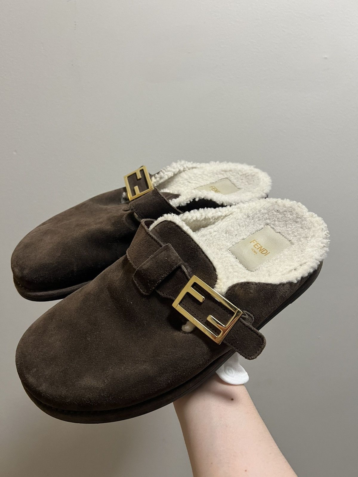 Fendi STEAL! Fendi Fendi Feel Suede Clogs Size US 9 / EU 42 - 1 Thumbnail