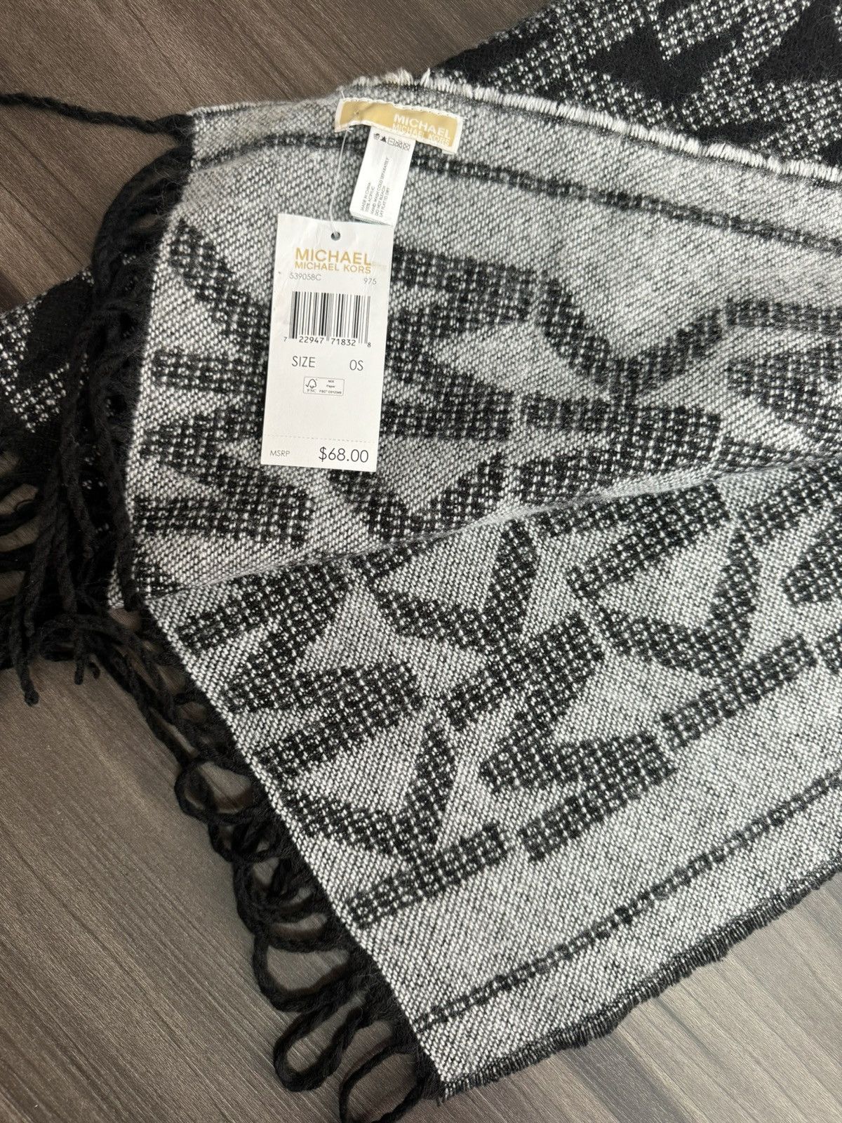 Michael Kors Michael Kors MK Signature Monogram Knit Scarf Wrap MSRP $68 Size ONE SIZE - 2 Thumbnail