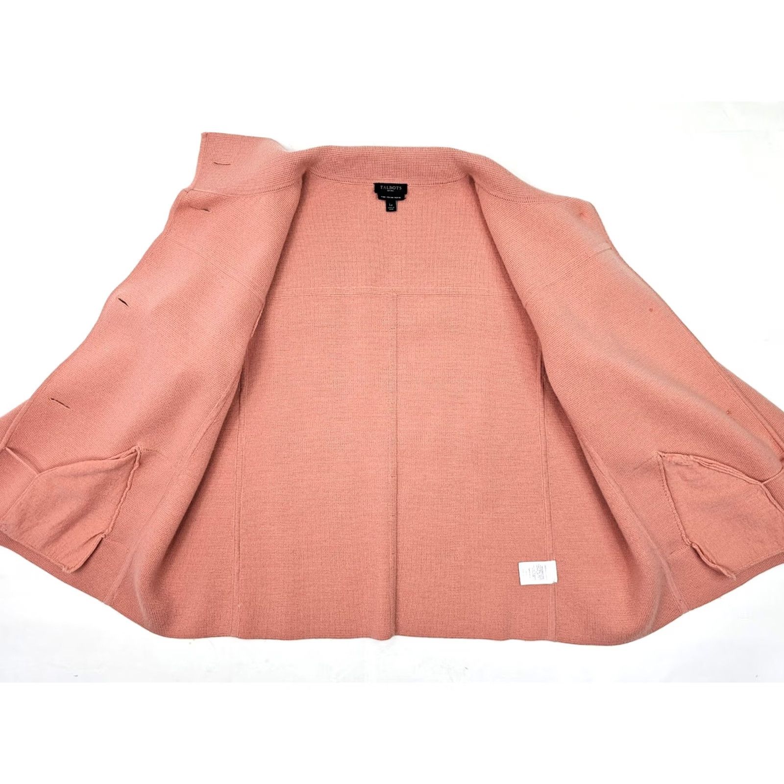 Talbots Talbots Italian Merino Wool Button Up Coat Women Petites L Peach Pink Cardigan Style Coat - Pink Wool Jacket Womens Size L / US 10 / IT 46 - 4 Thumbnail