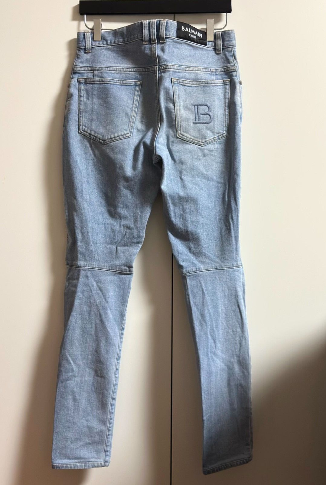 Balmain Balmain Light Blue Washed Moto Denim Pants Size US 31 - 2 Thumbnail