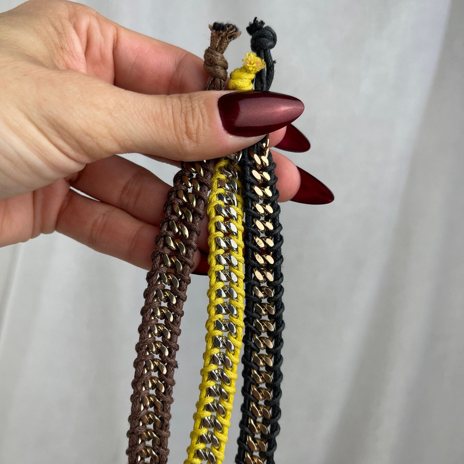 Other Chain Link Braided Bracelets Gold Silver Black Brown Yellow Size ONE SIZE - 22 Thumbnail