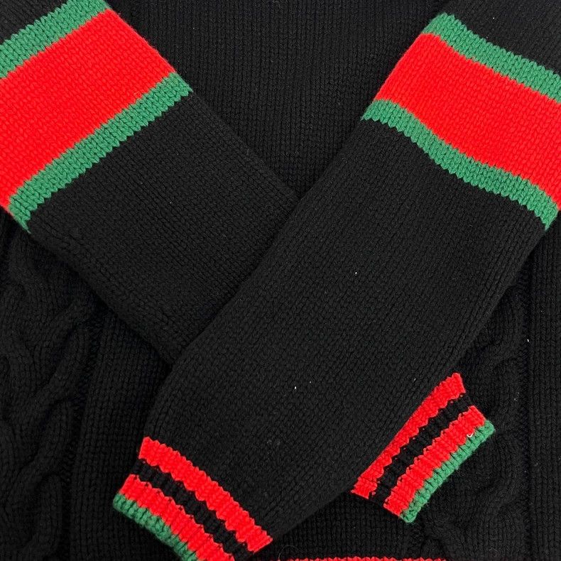 Gucci Gucci Black classic red and green contrast wool sweater 250 Size US XS / EU 42 / 0 - 7 Thumbnail