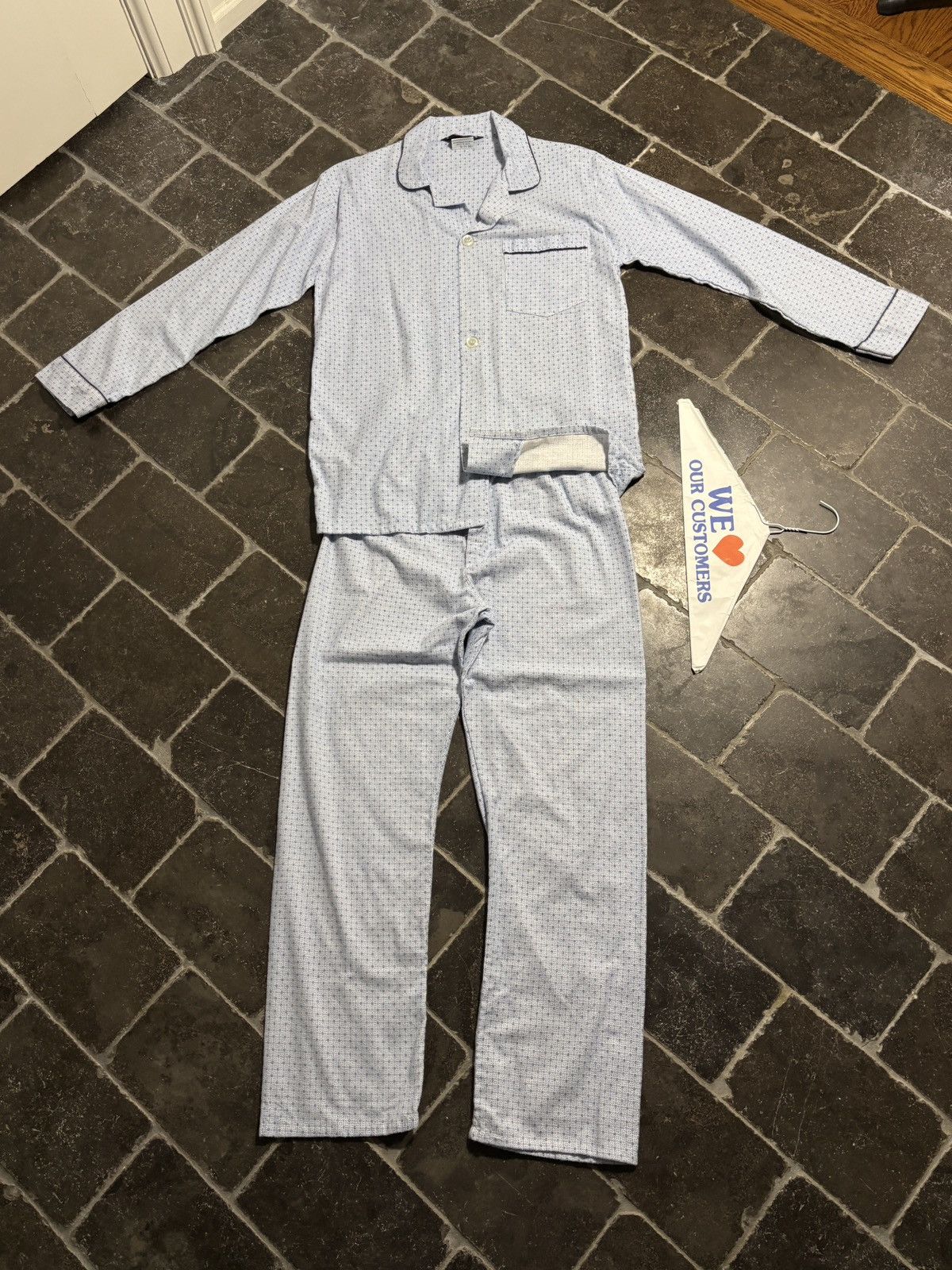 Vintage Vintage PJs 90s Cotton Matching Two Piece Set Sleep Shirt 90 Size US 28 / EU 44 - 1 Thumbnail