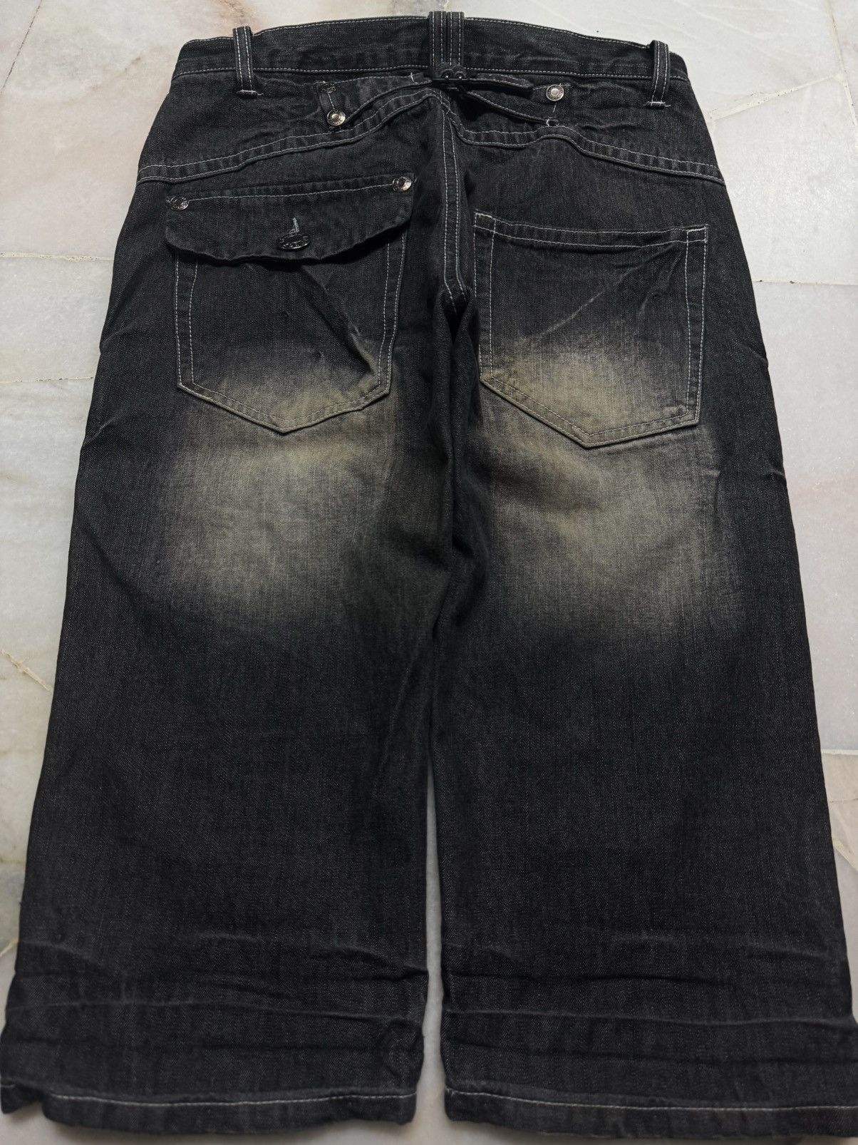 Tornado Mart 💥INSANE💥VINTAGE LOWBOX CLAW MUDWASH BUCKLE BACK SHORT JEANS Size US 30 / EU 46 - 12 Thumbnail