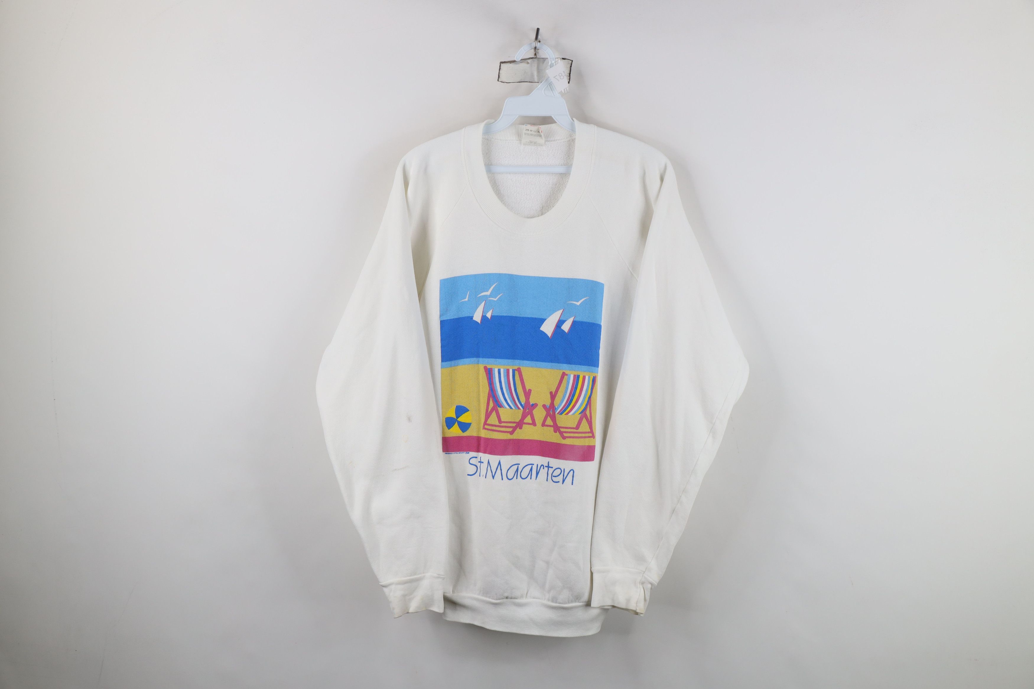 Vintage Vintage 80s Streetwear Maarten Beach Mid Mod Sweatshirt USA Size XL / US 12-14 / IT 48-50 - 1 Thumbnail