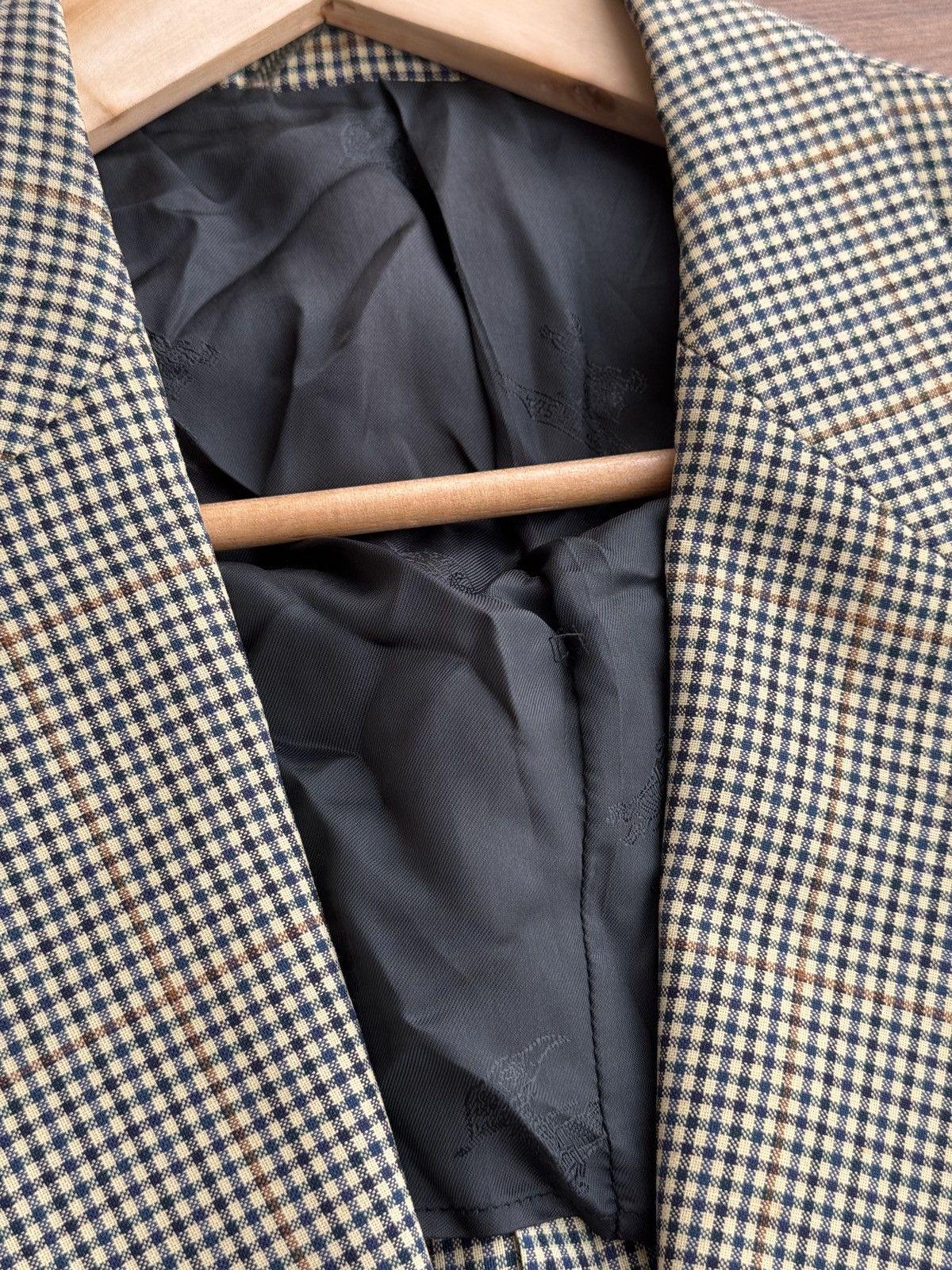 Burberry × Vintage Vintage Burberry Checkered Luxury Two Buttons Blazer Size 46L - 7 Thumbnail