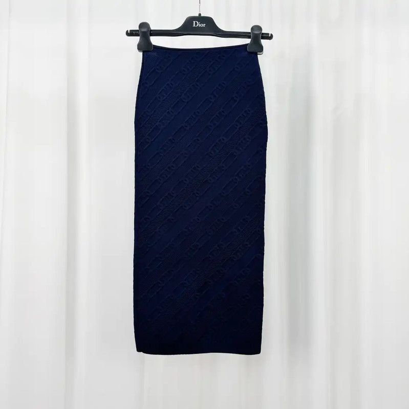 Fendi Fendi Summer Midi Skirt in Navy Blue 0089 Size 23" - 1 Thumbnail