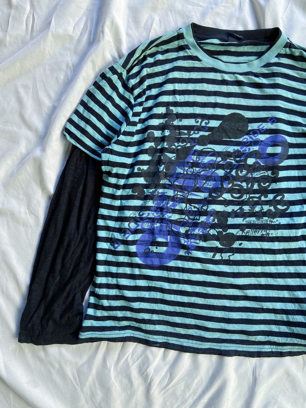 Hysteric Glamour DOUBLE LAYER INTERCREW DISTRESSED STRIPED ART ​LONG SLEEVE Size US L / EU 52-54 / 3 - 3 Thumbnail