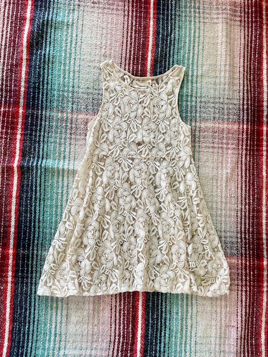 Free People Women's Free People Beige Floral Lace Mini Dress S Size S / US 4 / IT 40 - 1 Thumbnail