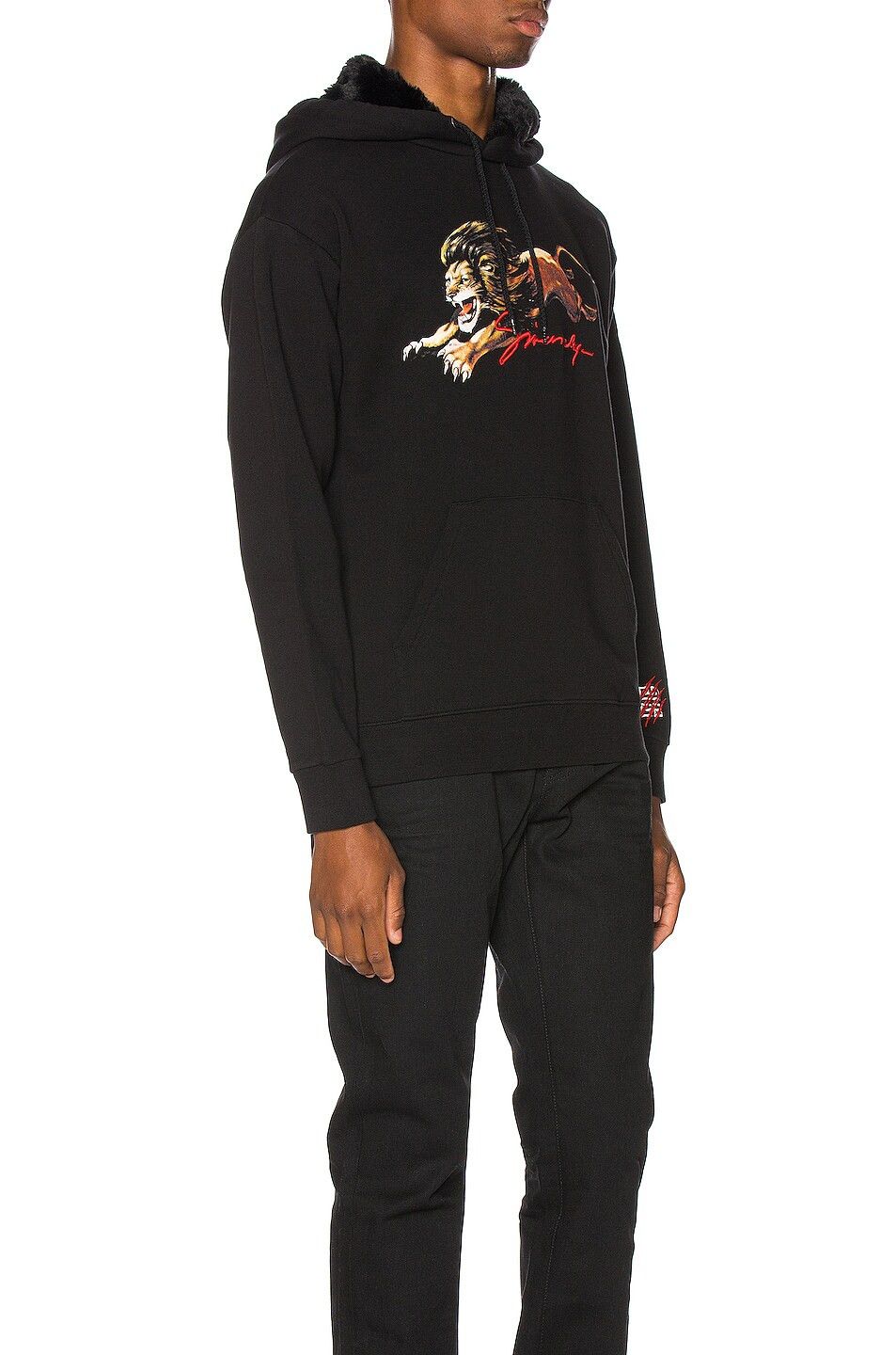 Givenchy Black Faux Fur Hood Signature Logo Lion Hoodie Size US S / EU 44-46 / 1 - 3 Thumbnail