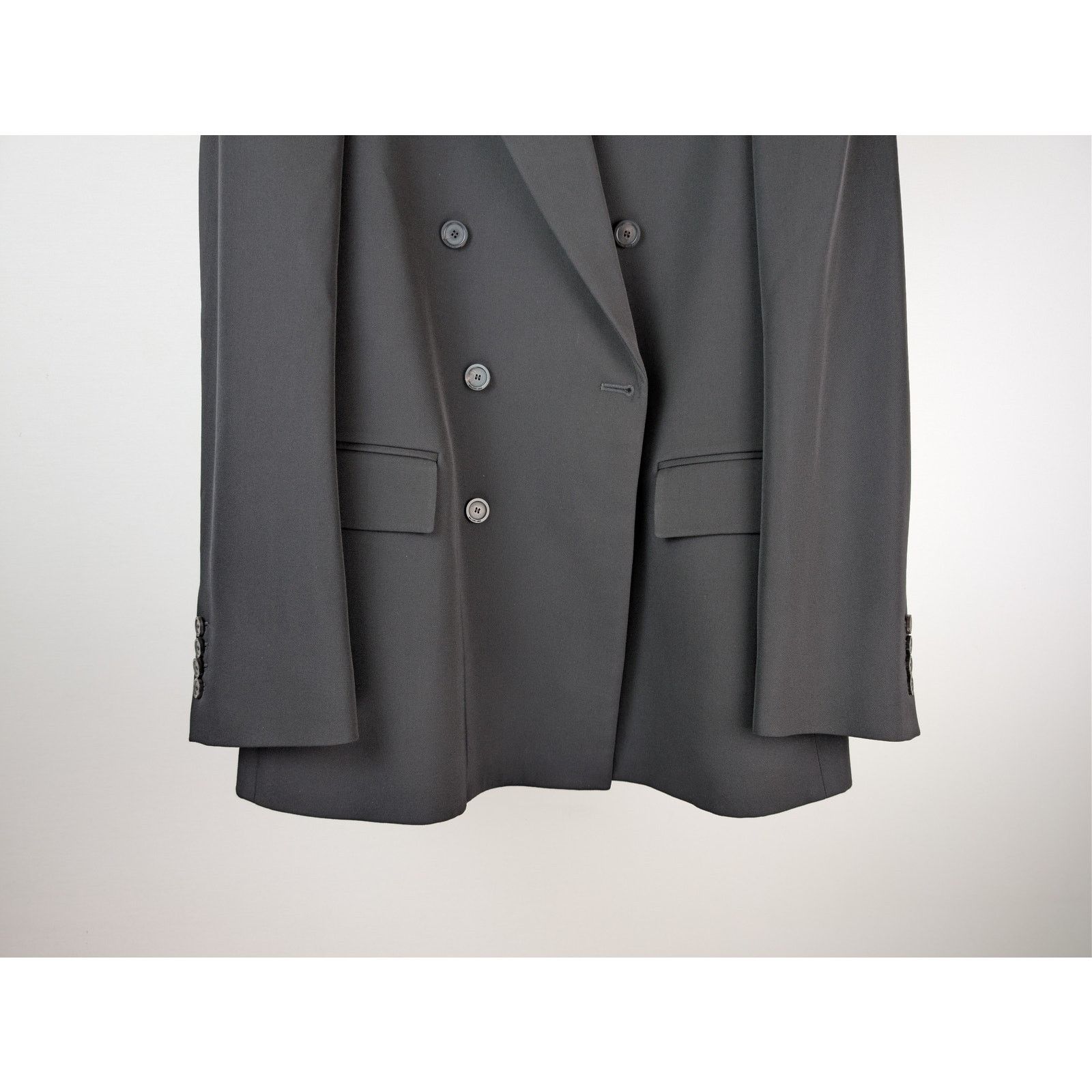 Balenciaga o1rshd1 Wool Barathea Shrunk DB Blazer / Jacket in Black Size US M / EU 48-50 / 2 - 4 Thumbnail