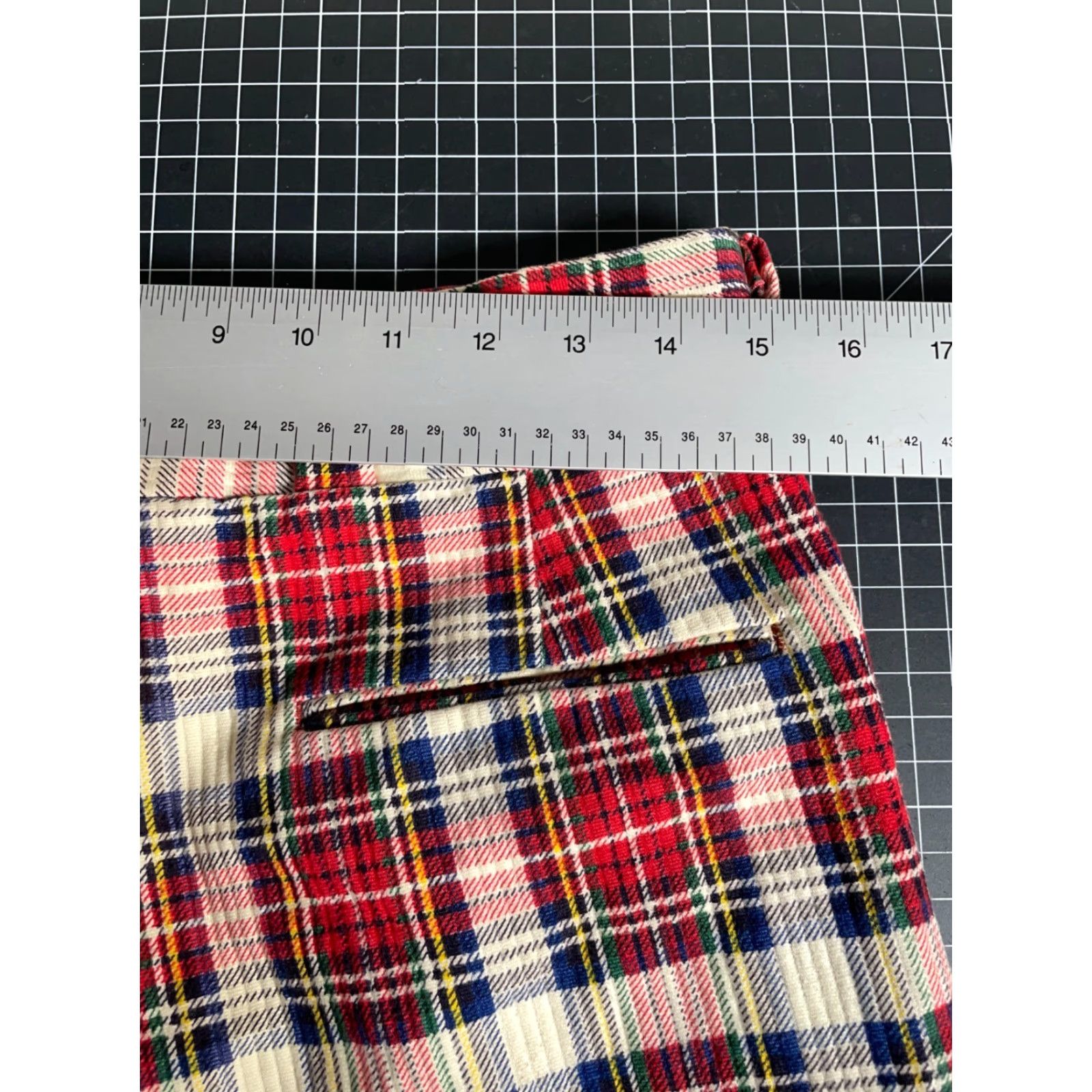 Bell VINTAGE 70s Corduroy Flare Bell Bottom Pants Men 29 x 34 Red Plaid Talon Zip Cuffed Size US 29 - 5 Thumbnail