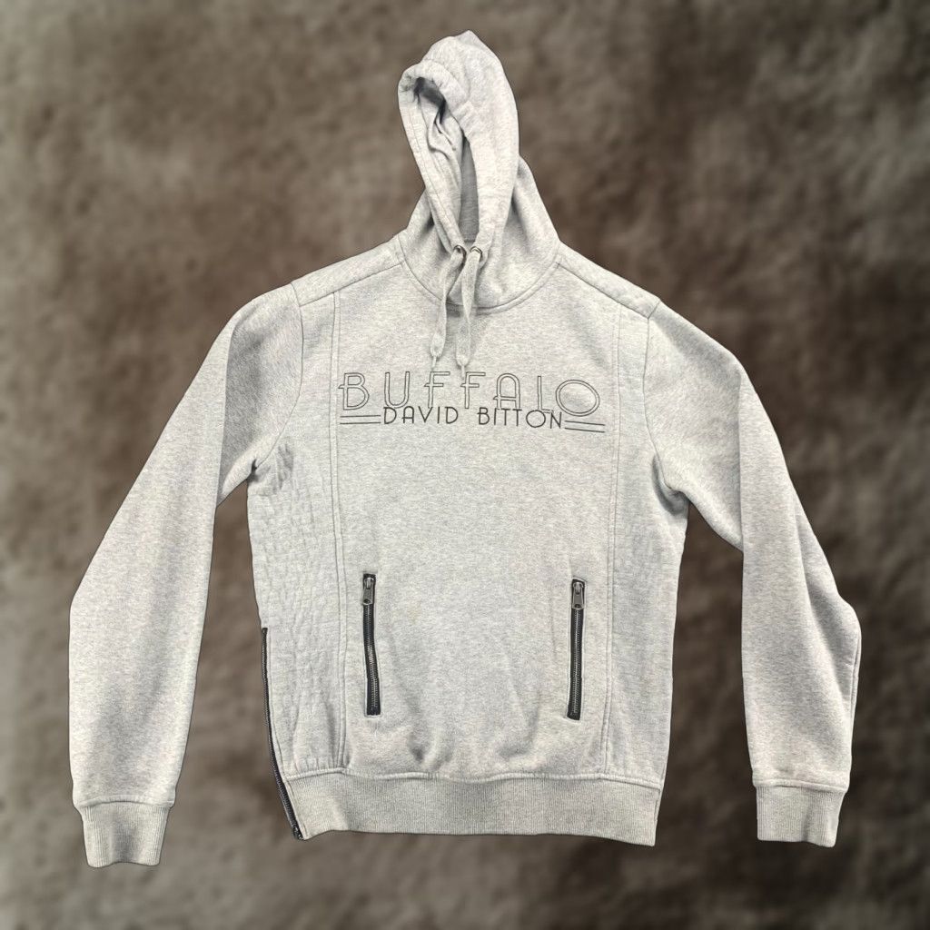 Buffalo David Bitton Buffalo David Bitton Hoodie Mens Medium Gray Zip Pockets Fleece Lining Active Regular Pullover Logo Size US M / EU 48-50 / 2 - 1 Thumbnail