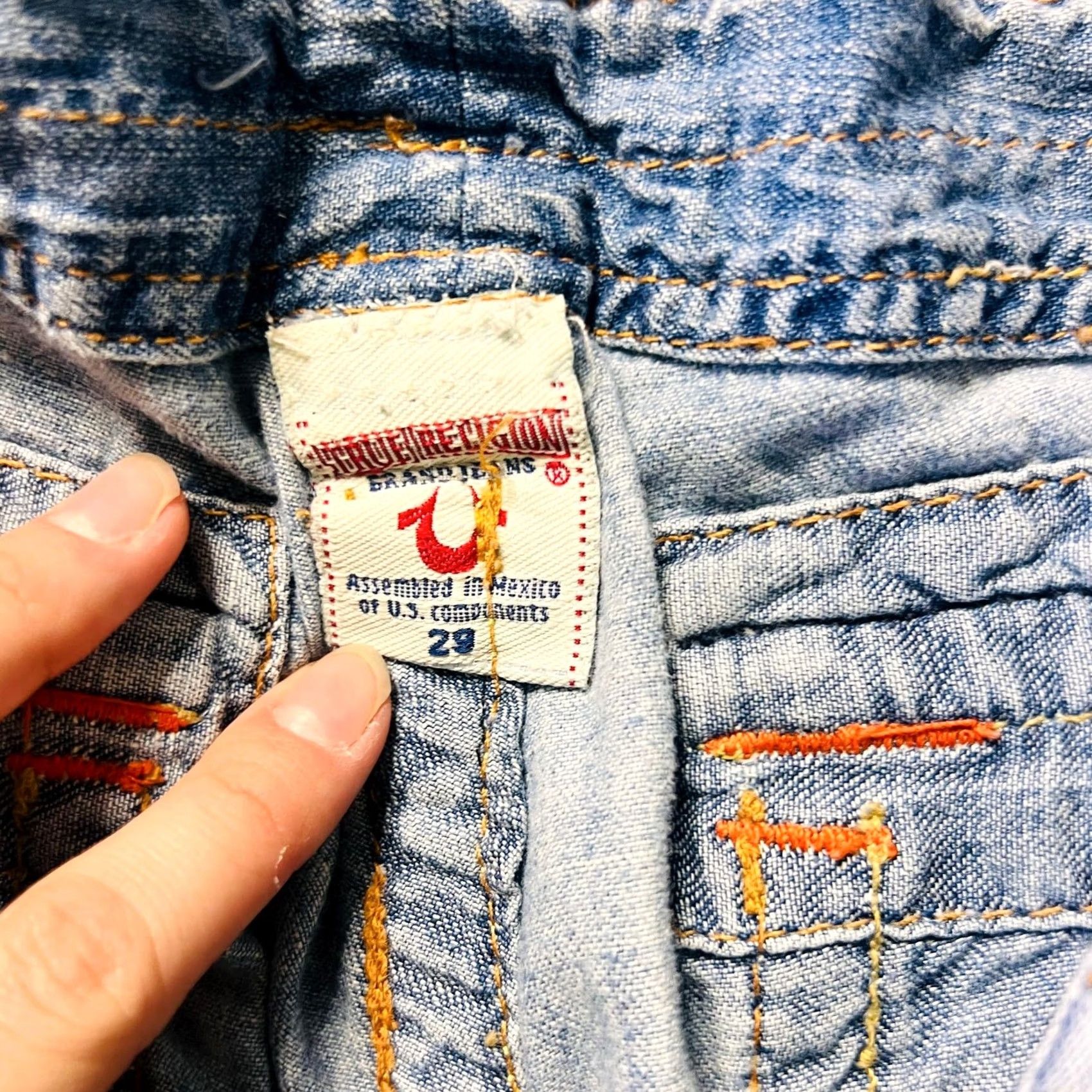True Religion VINTAGE True-Religion Joey Big-T Low-Rise Cargo Denim Women Jeans 29x39 Size 29" - 4 Thumbnail