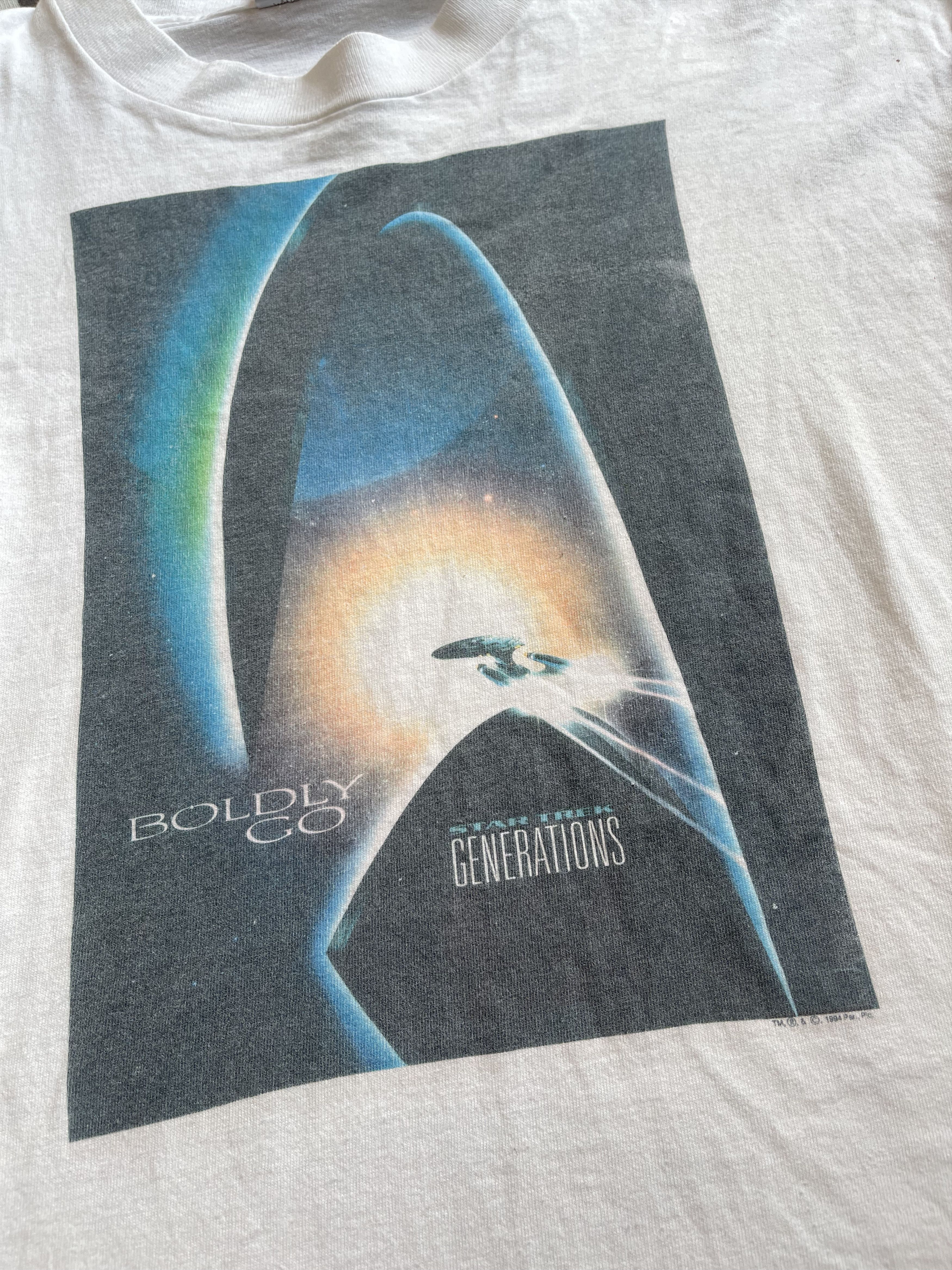Vintage 1994 Star Trek Generations Movie Tee Sci-Fi Promo Shirt Size US L / EU 52-54 / 3 - 3 Thumbnail