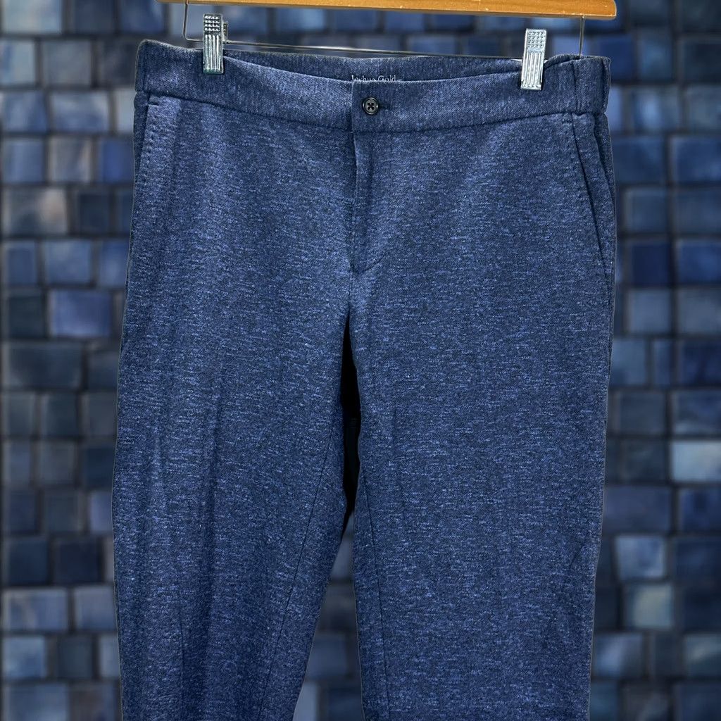 Vintage Joshua Gold Mens Joggers Blue Cotton Linen Pockets Elastic Cuffs Zip Custom Clothier 32 Inseam Tapered Activewear Casual Travel Lights Size US 32 / EU 48 - 1 Thumbnail