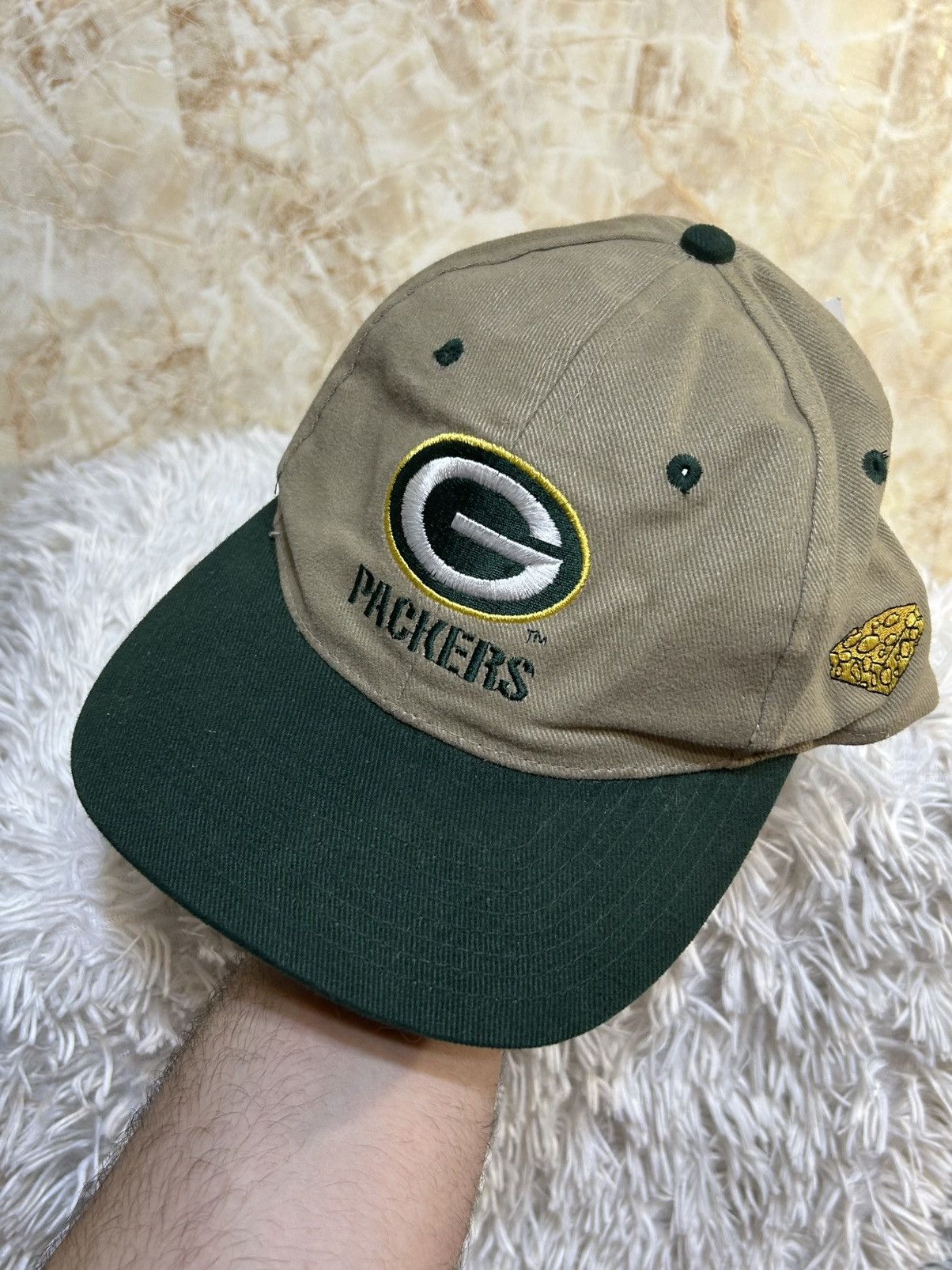 NFL NWT VINTAGE Gameday Green Bay Packers NFL Beige SnapBack Hat Size ONE SIZE - 3 Thumbnail