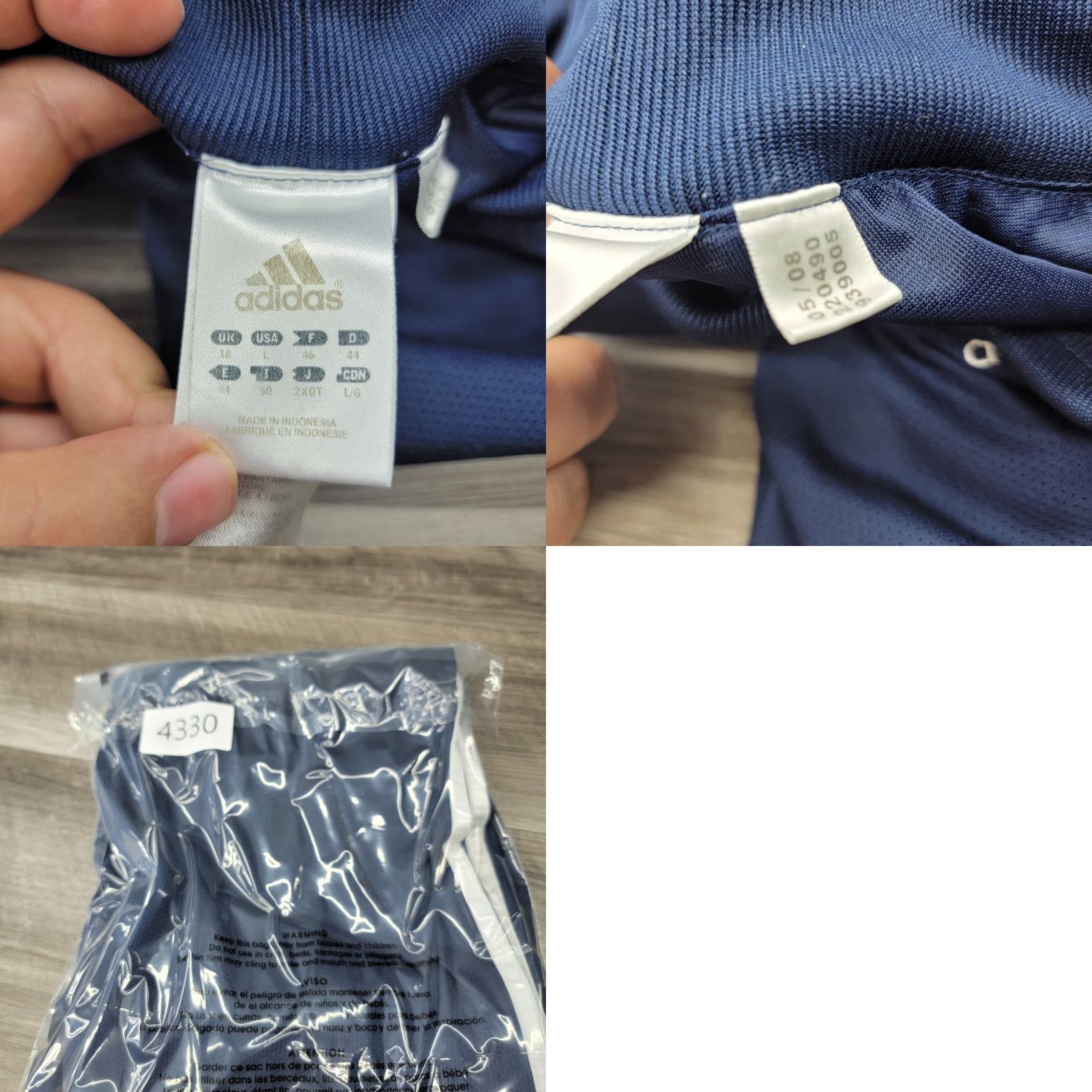 Adidas Adidas 3 Stripes Track Pants Navy Blue Athletic Workout Men's L Baggy y2k Pants Size US 33 - 9 Thumbnail