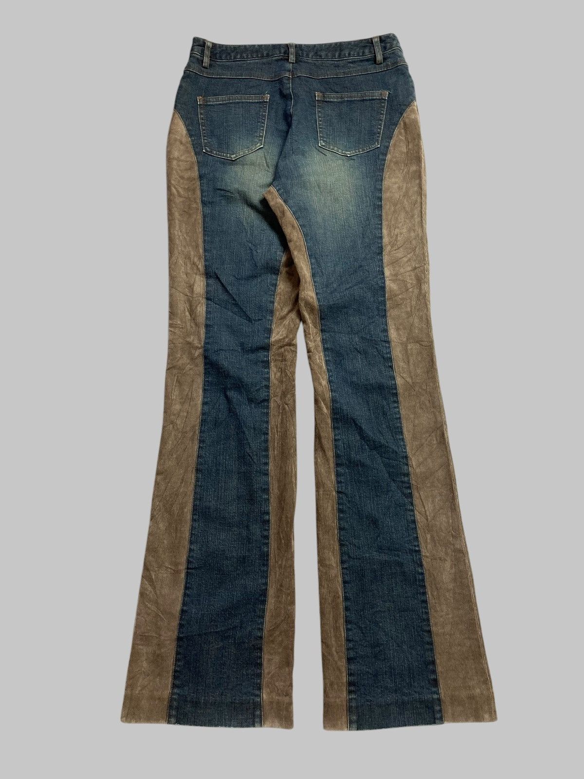 Tornado Mart RED RIVER - Flared Corduroy Jeans Two Tone Japanese Brand Size 28" / US 6 / IT 42 - 4 Thumbnail