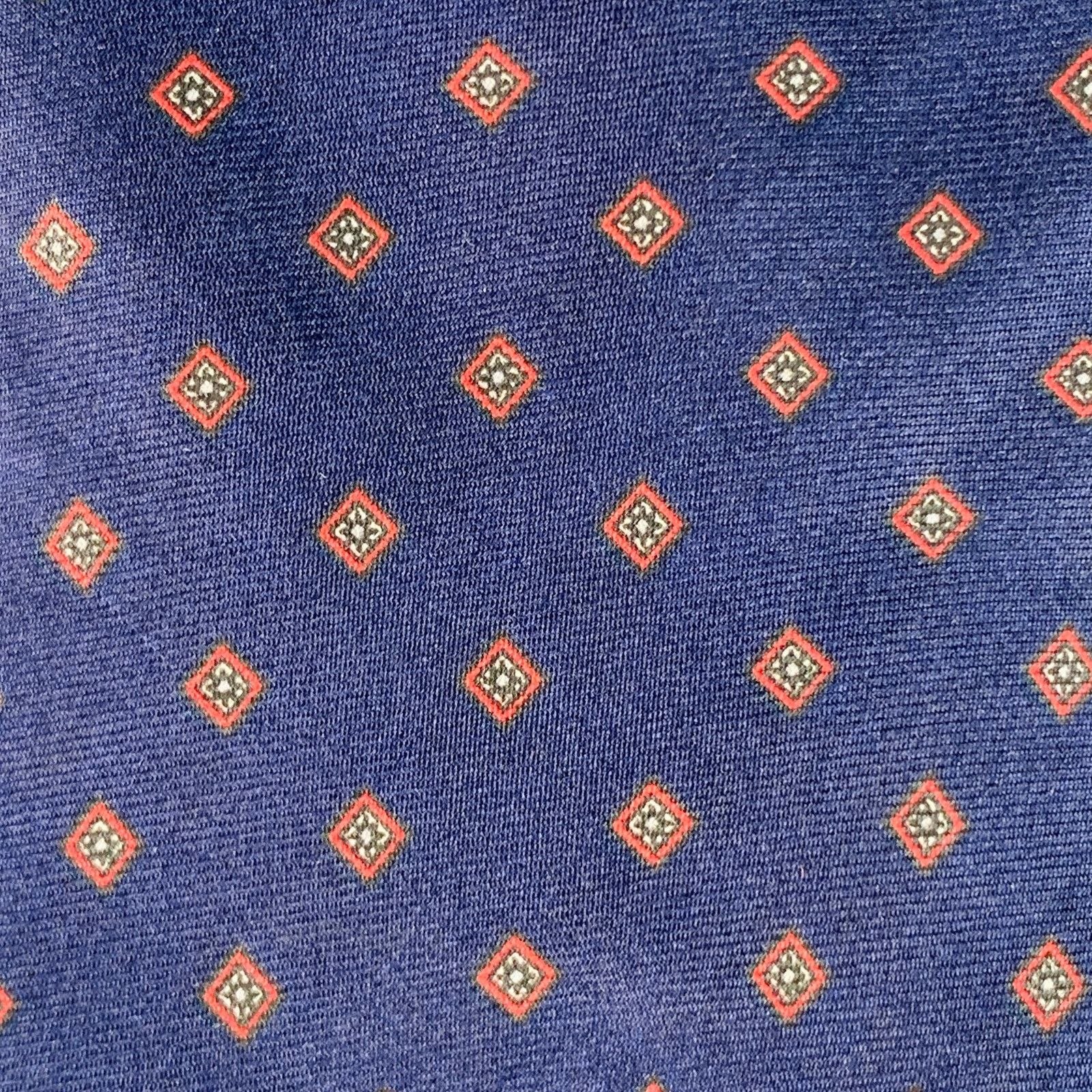 Dior CHRISTIAN DIOR Navy Red Diamond Silk Tie Size ONE SIZE - 2 Thumbnail