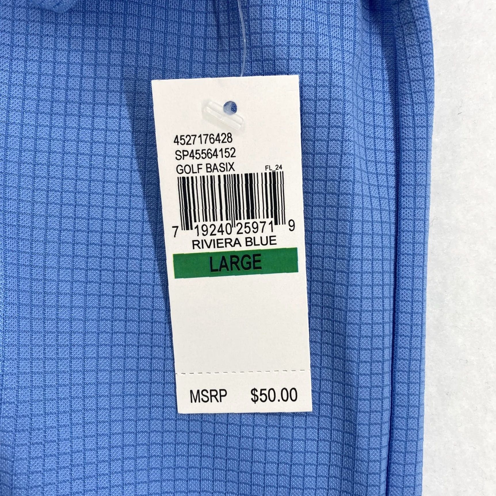 Izod Izod Golf Polo Shirt Mens Large Riviera Blue SwingFlex UPF-20 Basix Stretch Polo Shirt Size US L / EU 52-54 / 3 - 6 Thumbnail