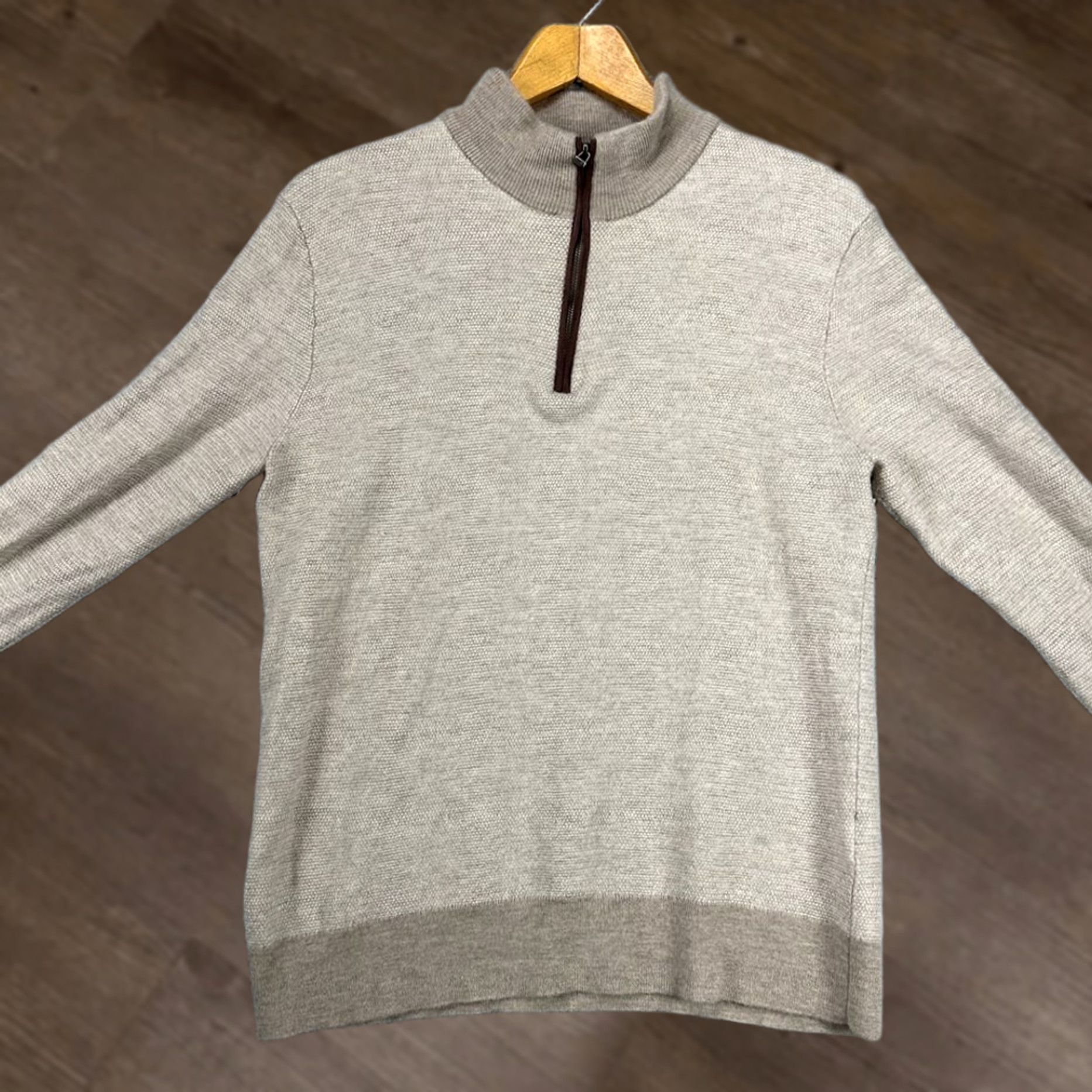 UNTUCKit UNTUCKit Sweater Mens Small Beige 100% Merino Wool Quarter Zip Pullover Knit Regular S Beige Mens Small Pullover Outdoor Walking 90s Size US S / EU 44-46 / 1 - 1 Thumbnail