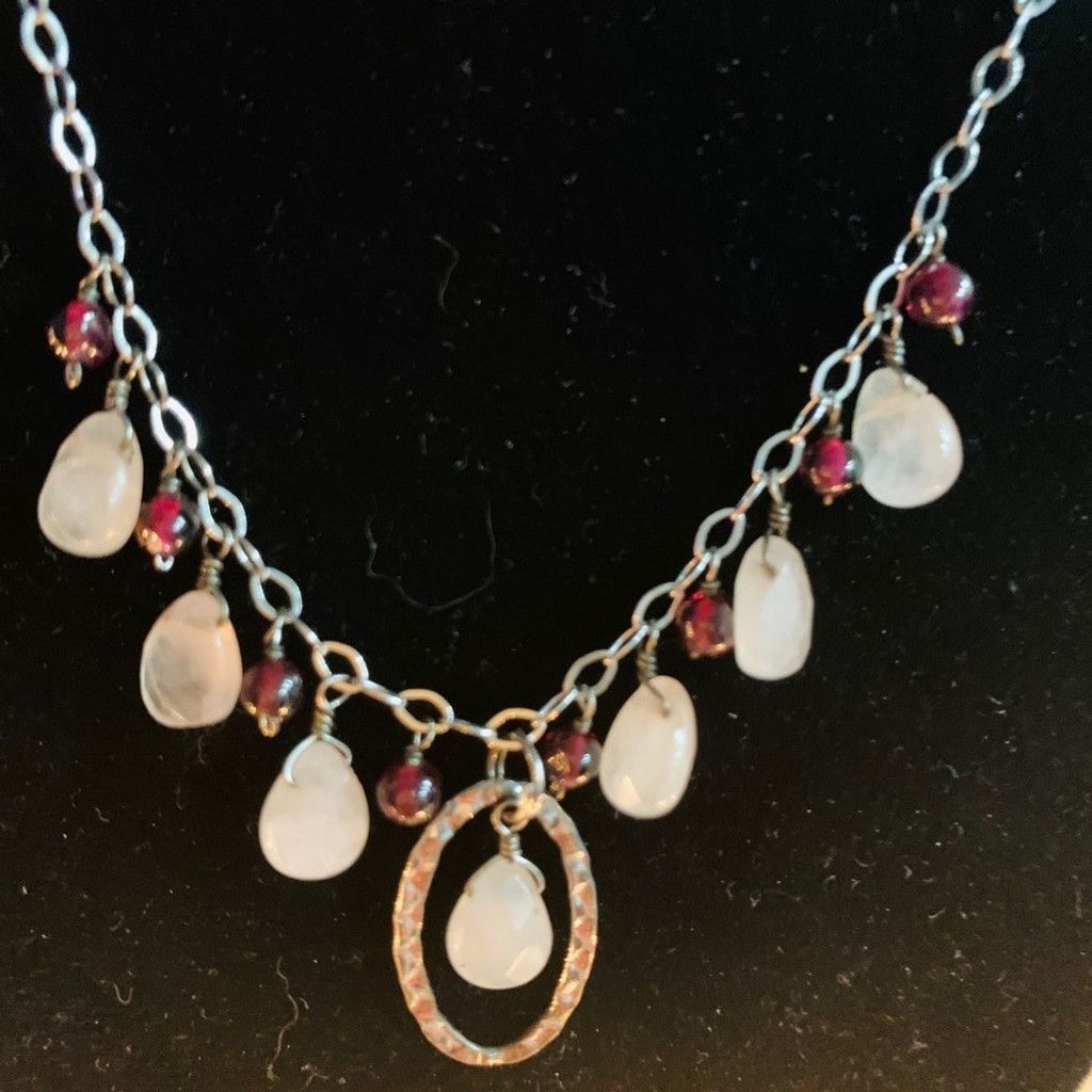 Vintage Sterling Silver BN Necklace with amethysts Size ONE SIZE - 1 Thumbnail