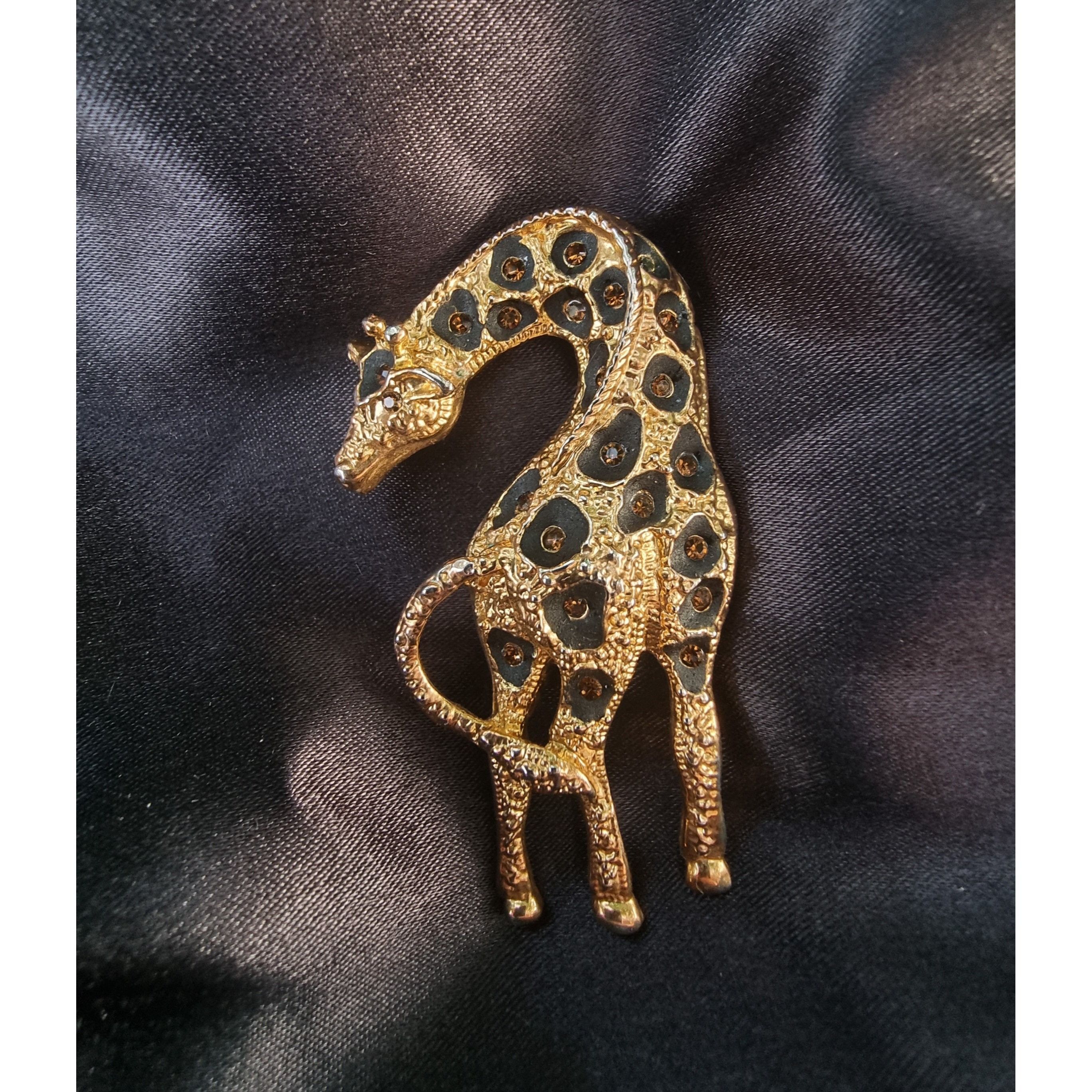 Vintage Vintage Rhinestone Giraffe Looking Brooch Size ONE SIZE - 1 Thumbnail