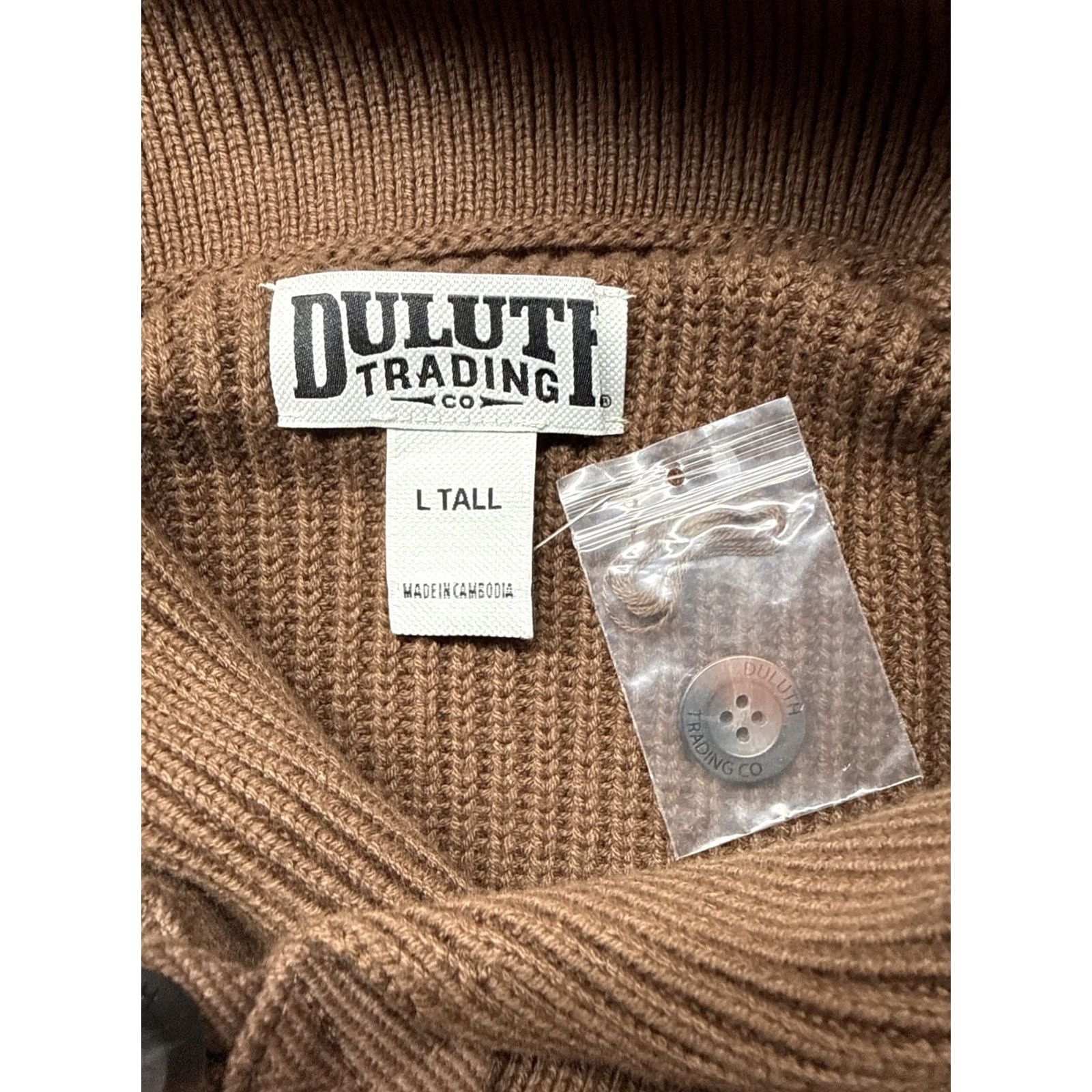 Duluth Trading Company DULUTH TRADING CO Brigadier Shawl Collar Brown Knit Sweater XLT Mens Pullover Size XLT Brown Knit Shawl Collar Sweater Size US XL / EU 56 / 4 - 5 Thumbnail