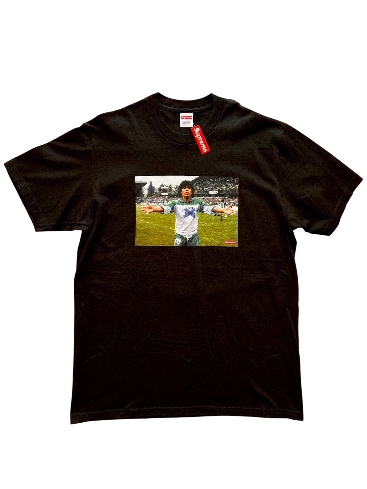 Supreme L Supreme Maradona Tee black T-shirt football diego no drugs Size US L / EU 52-54 / 3 - 23 Thumbnail