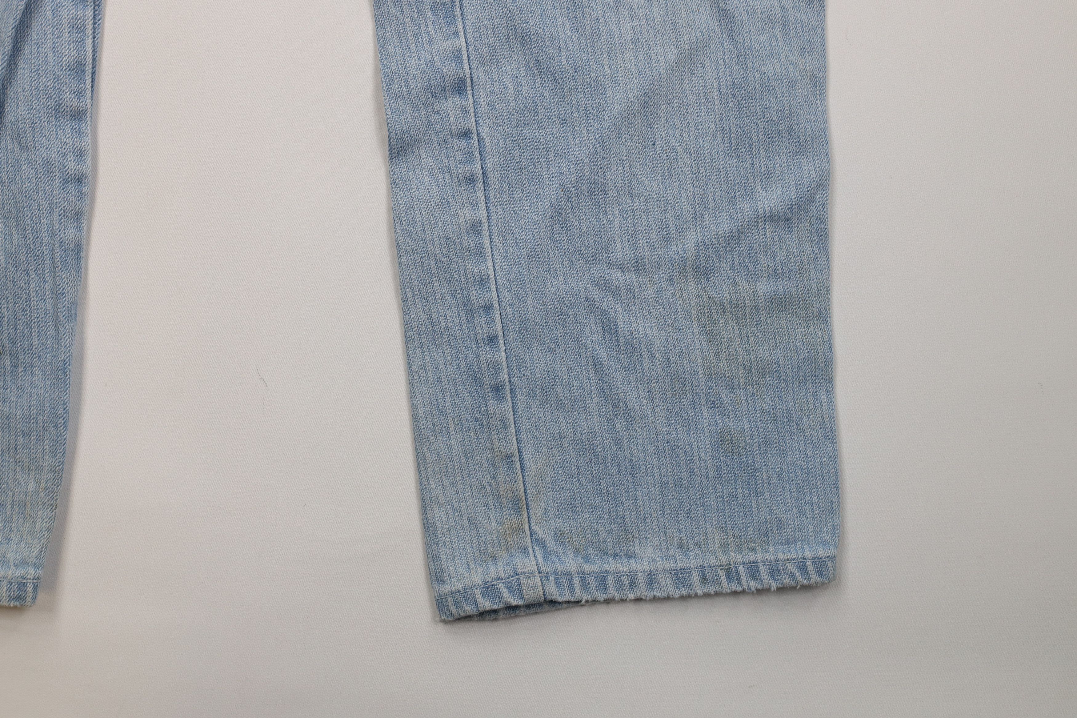 Lee Vintage 90s Lee Striped Wide Leg Denim Jeans Blue USA Size US 36 / EU 52 - 7 Thumbnail