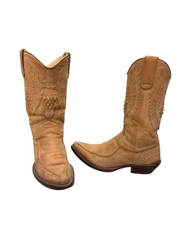 Roberto Cavalli F/W 2002 EAGLE SUEDE LEATHER COWBOY BOOTS Size US 10 / IT 40 - 2 Thumbnail