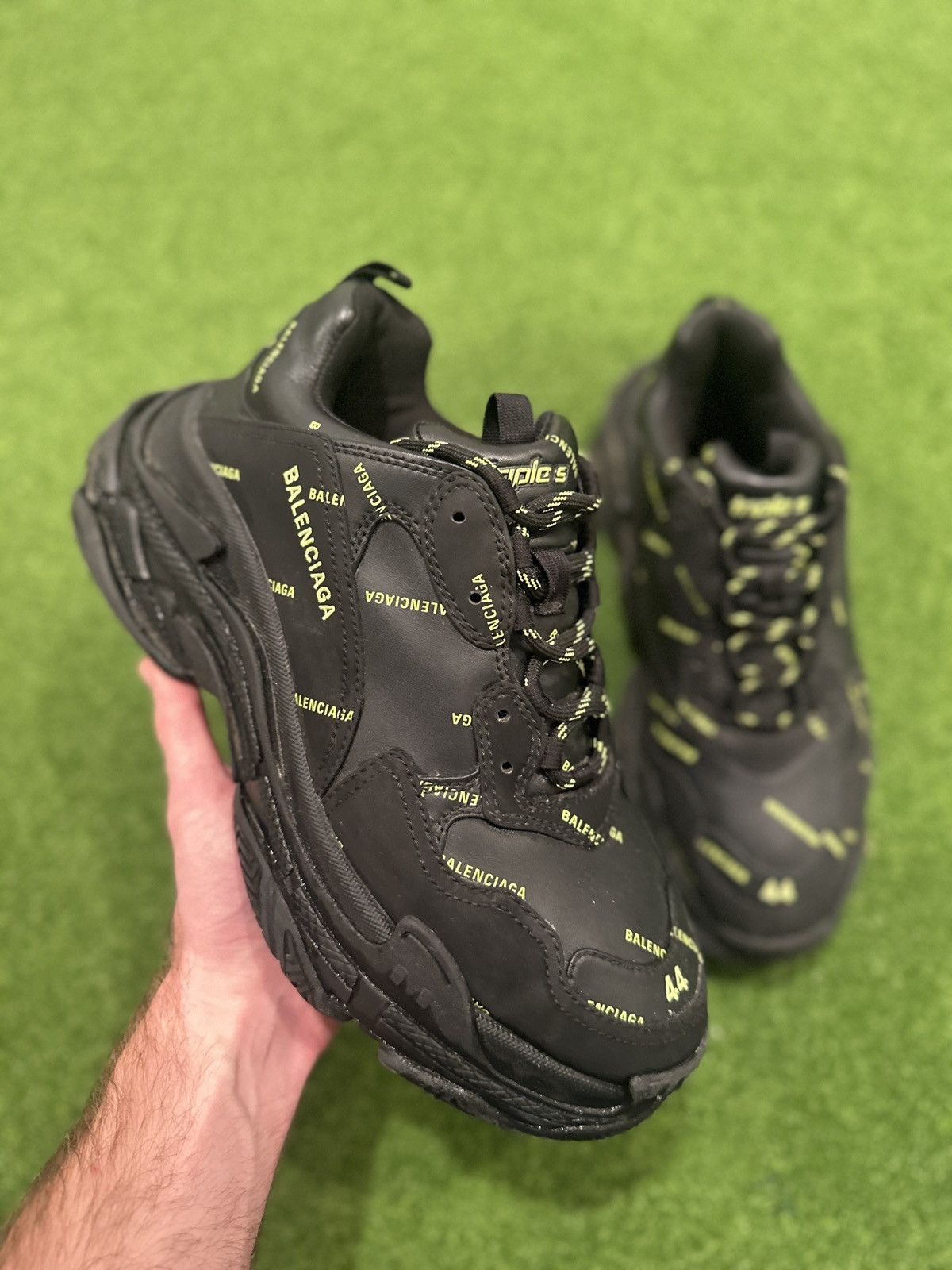 Balenciaga triple s black and green best sale