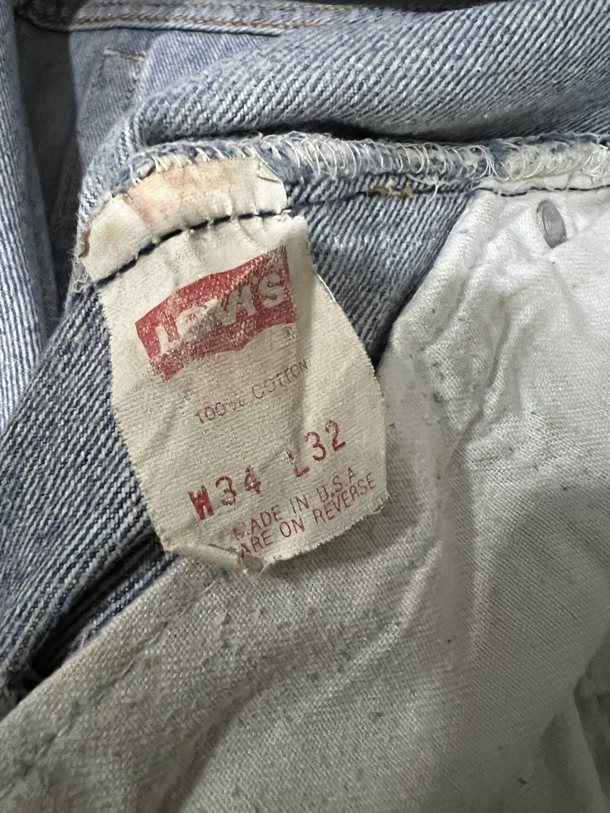 Levi's × Vintage Jeans 90’s Levi’s 501 Vintage Distressed Size US 33 - 5 Thumbnail