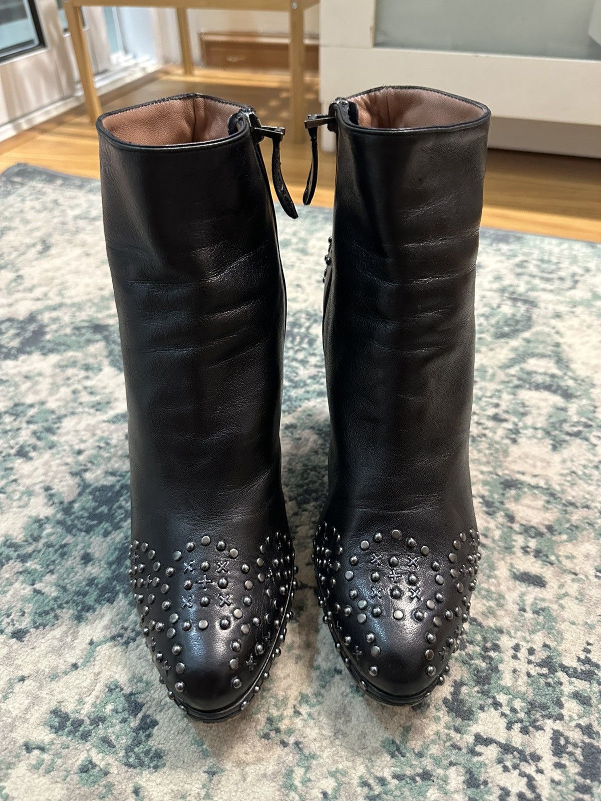 Alaia ALAÏA Leather Zipper Studded Accent Boots Size US 8.5 / IT 38.5 - 3 Thumbnail