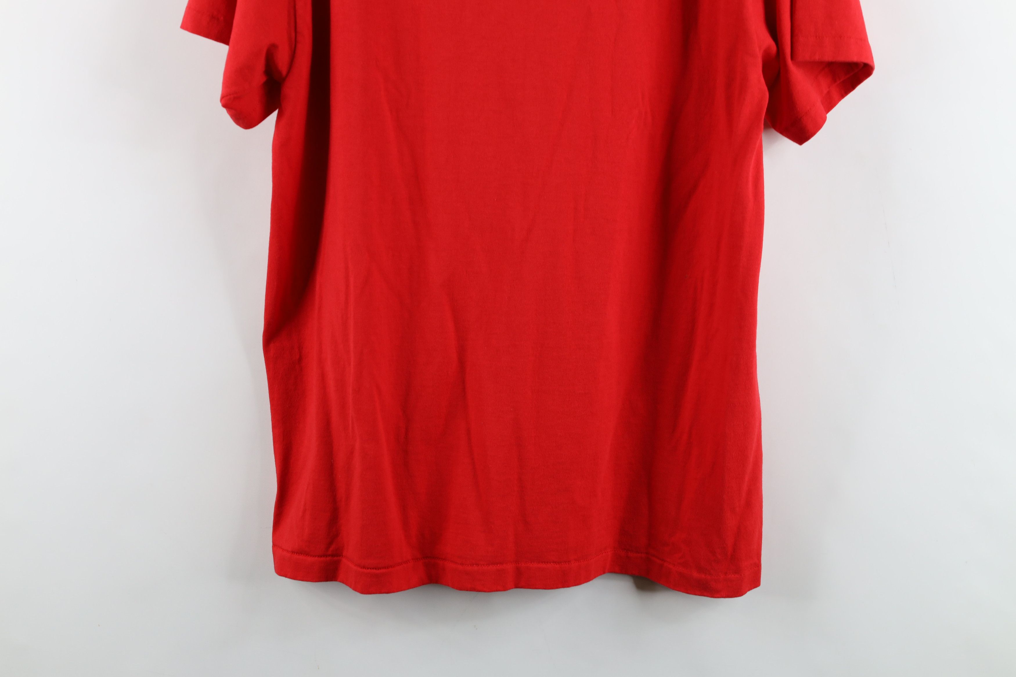 Hanes Vintage 90s Hanes Heavyweight Blank Short Sleeve T-Shirt Red Size US L / EU 52-54 / 3 - 9 Thumbnail