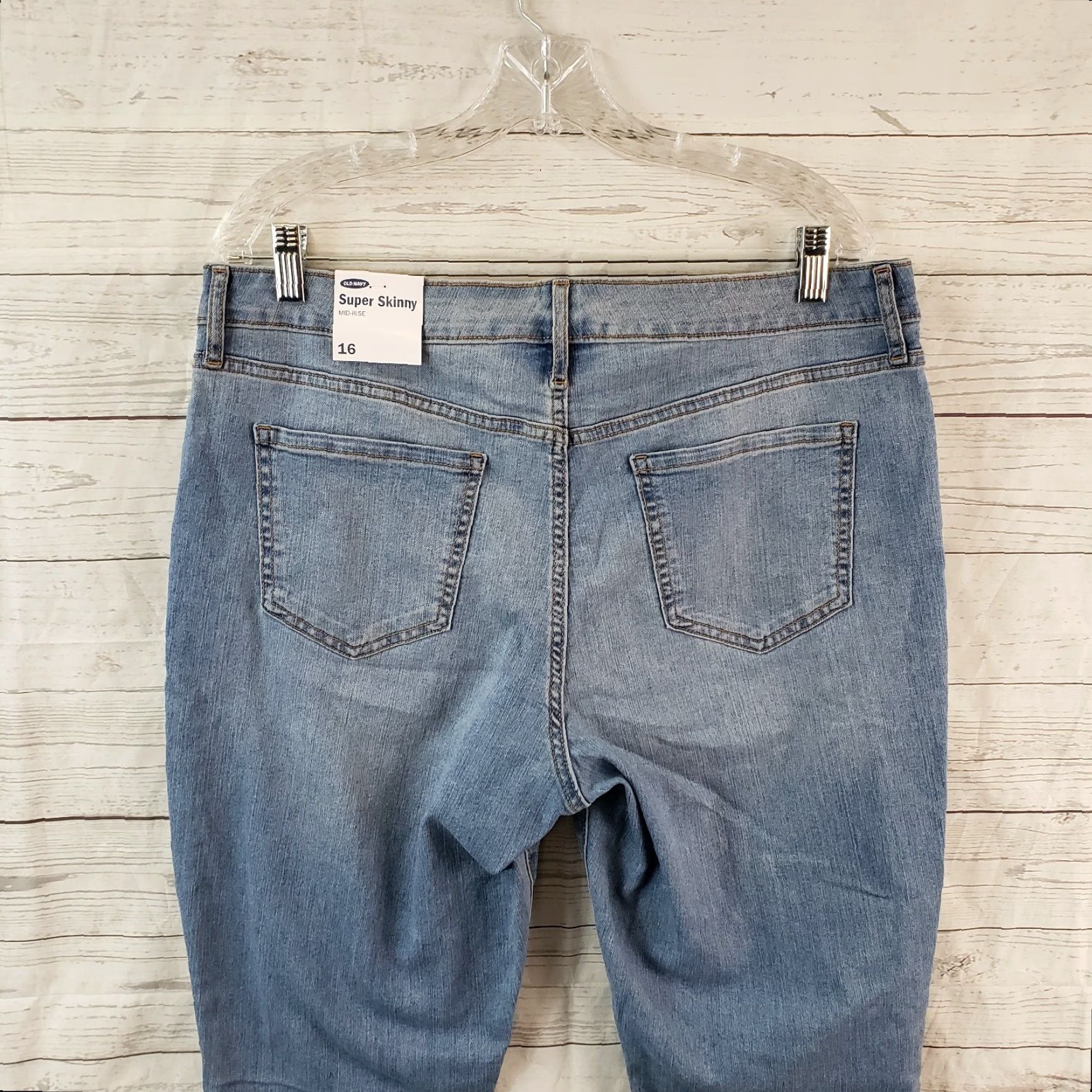 Old Navy Old Navy Womens Super Skinny Jeans Sz 16 Blue Light Wash High Rise - Jeans - 16 - Blue - Skinny - Womens Size 38" / US 16 / IT 52 - 4 Thumbnail