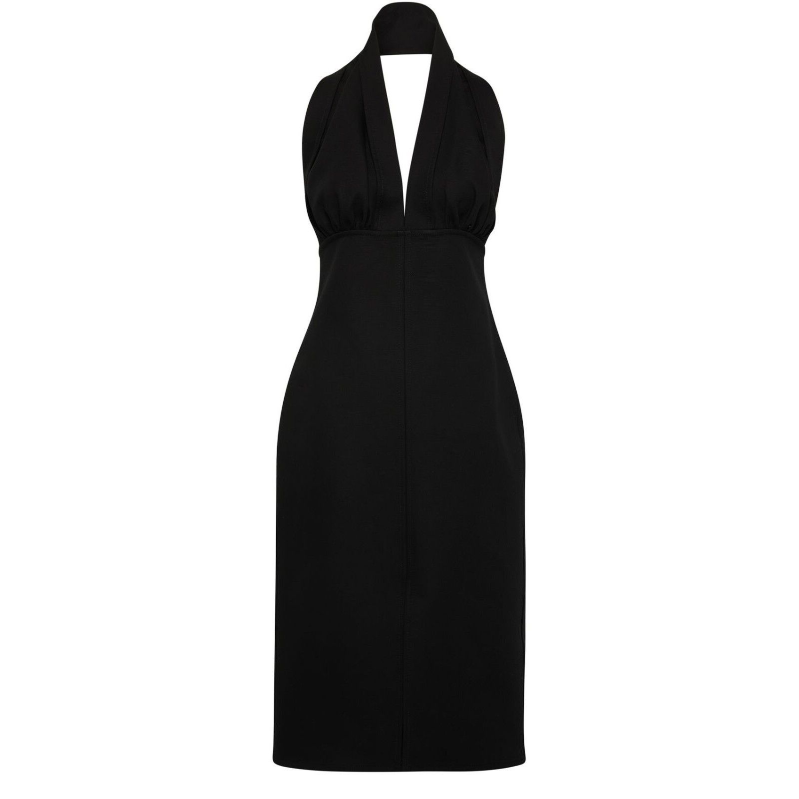 BOTTEGA VENETA Black Cotton Halter Midi Dress New And Authen