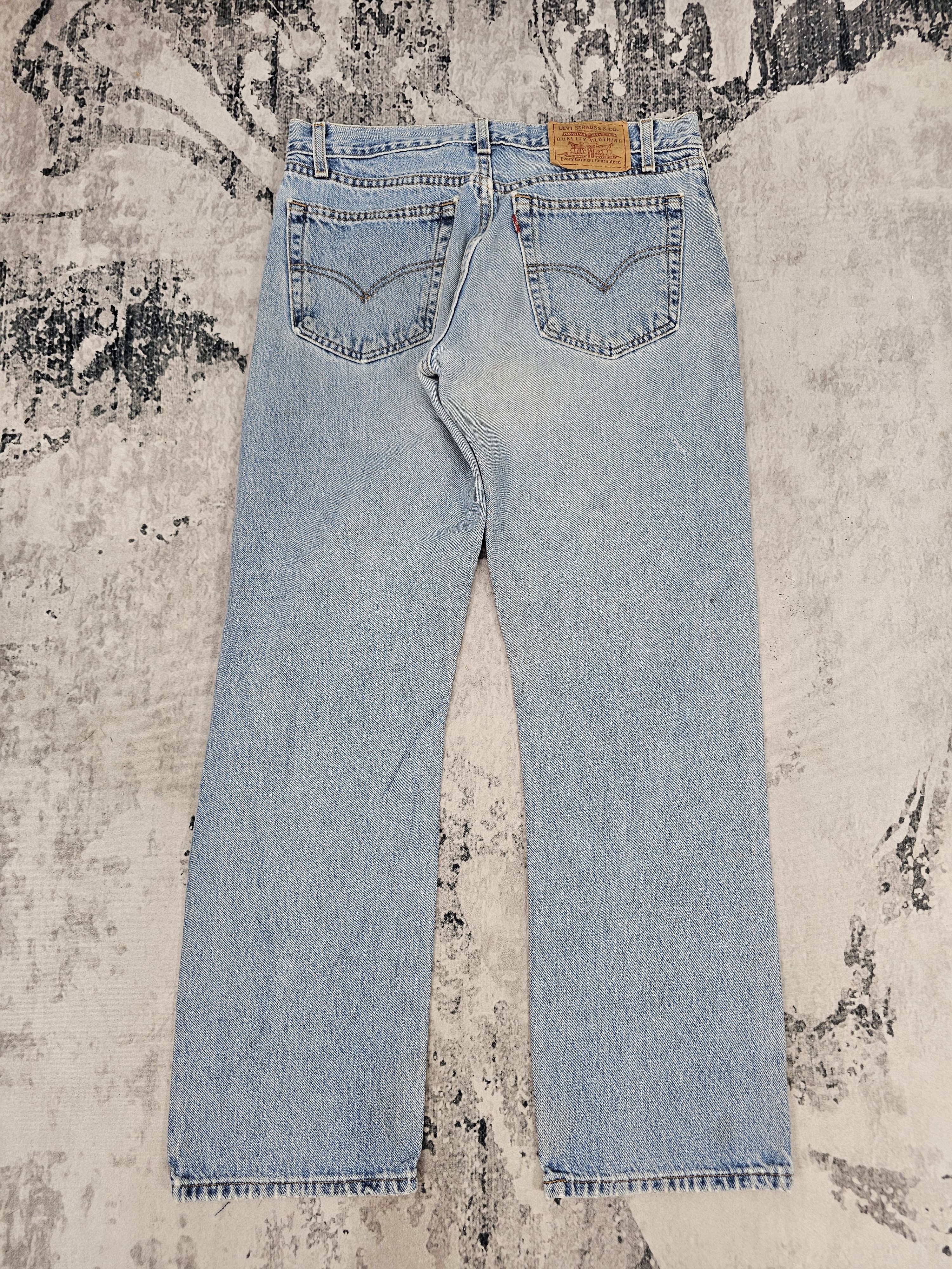 Levi's Vintage Clothing Vtg 90's LEVIS 501 Ripped Cropped Jeans Made In USA L0572 Size US 33 - 2 Thumbnail