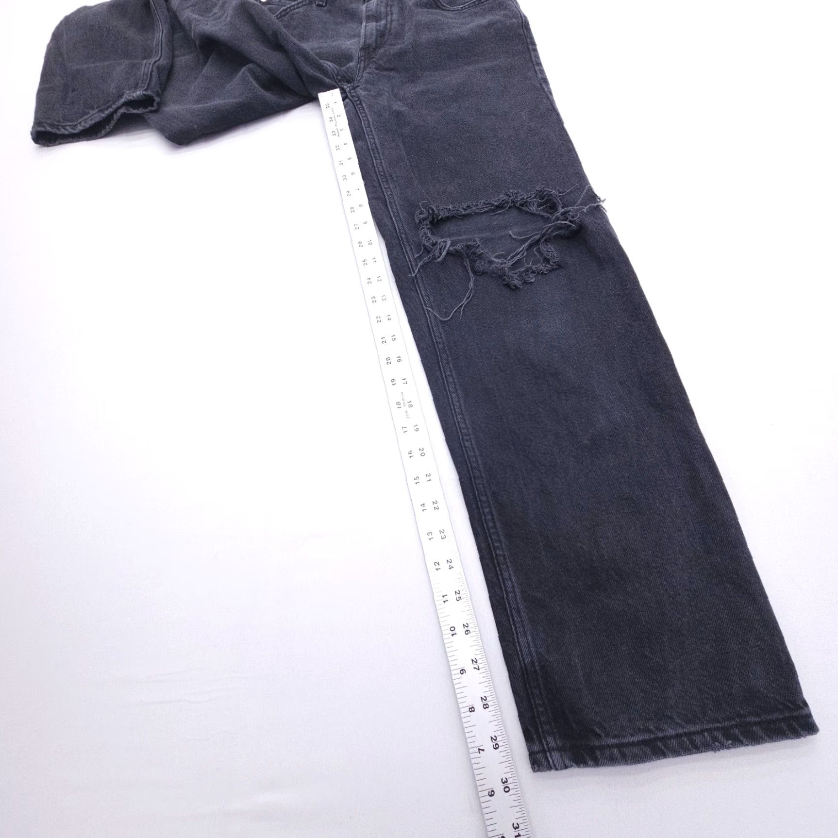 Levi's Levi's Silvertab '94 Jeans - Baggy Straight Denim 26 Women's Black Distressed 30in Grunge Size 26" / US 2 / IT 38 - 5 Thumbnail