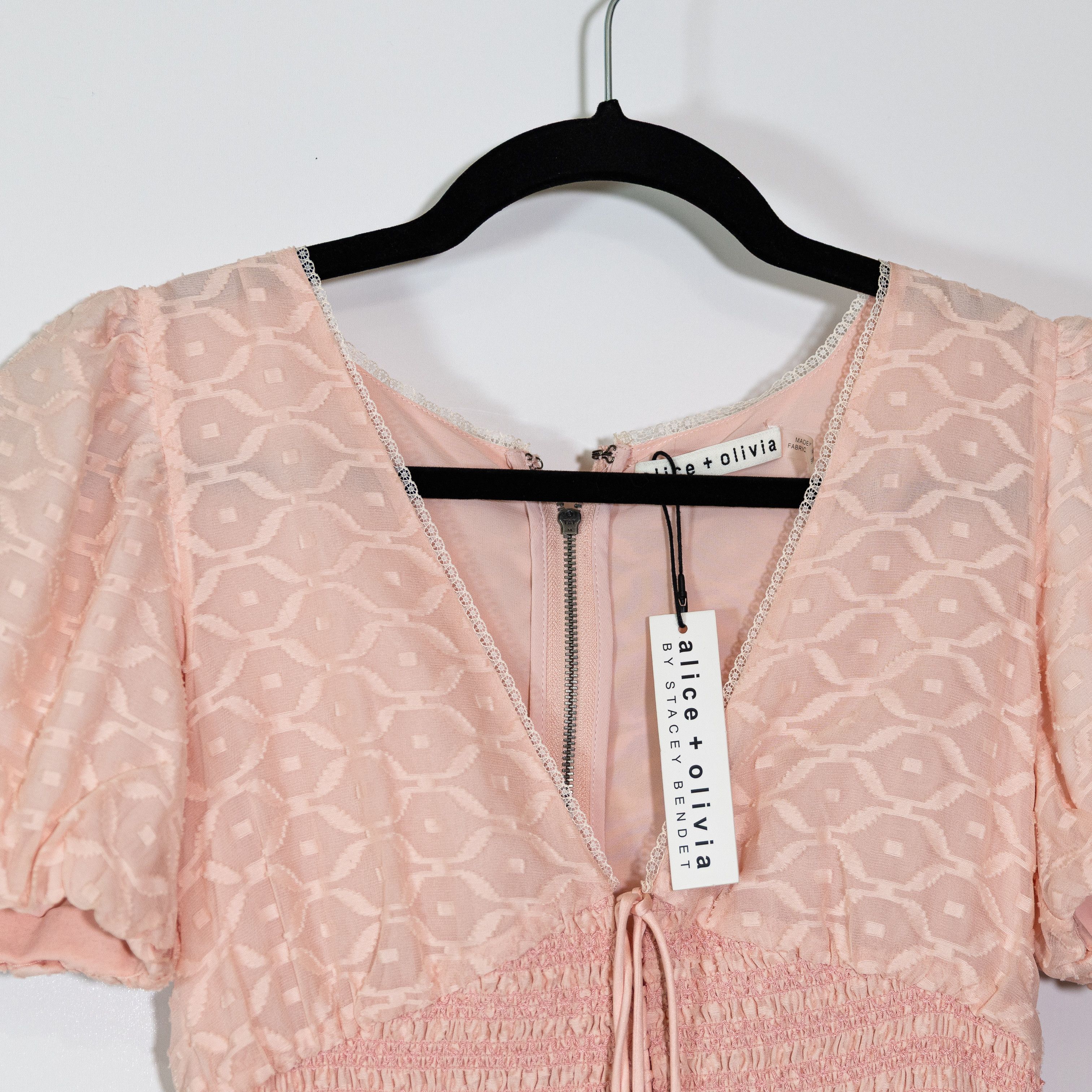 Alice + Olivia NEW Alice + Olivia Tia Puff Sleeved Silk Size XS / US 0-2 / IT 36-38 - 2 Thumbnail