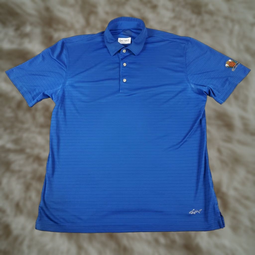 Vintage Greg Norman Polo Shirt Mens L Blue Striped Shark Golf Casual Short Sleeve Polo Shirt Size US L / EU 52-54 / 3 - 1 Thumbnail
