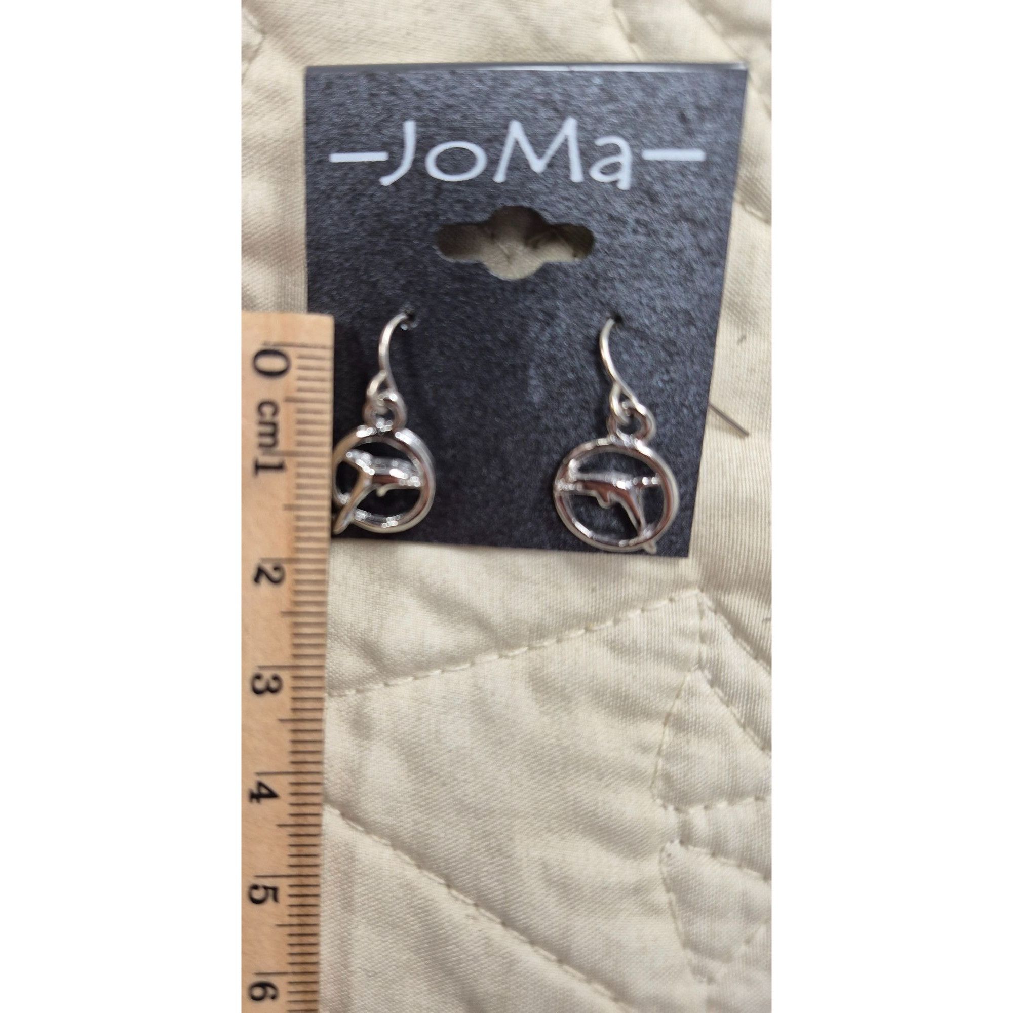 Joma Silver JoMa Dolphin Hoop Dangle Earrings Made In USA Size ONE SIZE - 2 Thumbnail