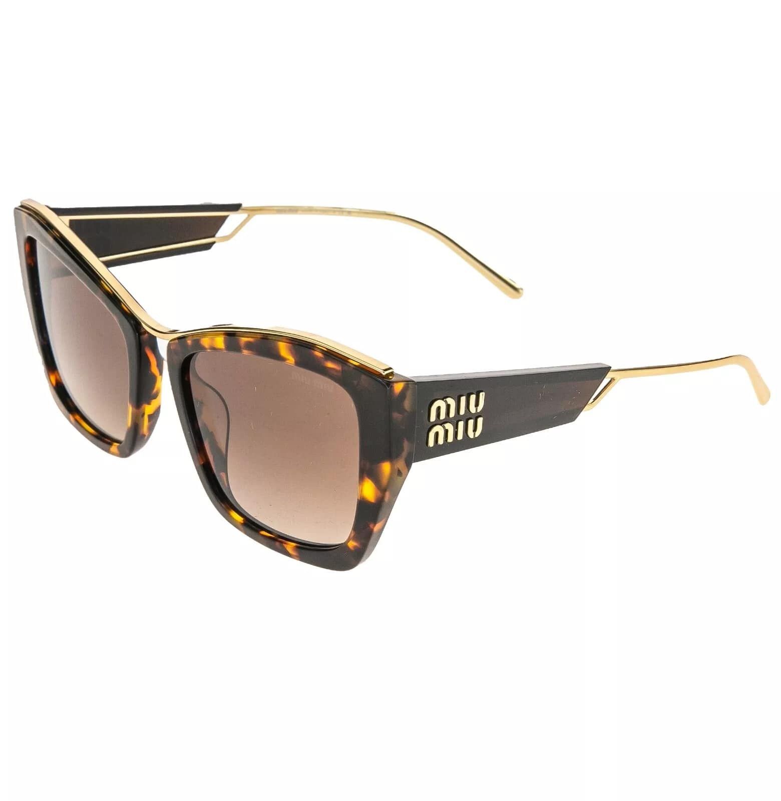 Miu Miu MIU MIU LOGO MU02YS Gold Brown Geometric Luxury Fashion 02Y Size ONE SIZE - 8 Thumbnail