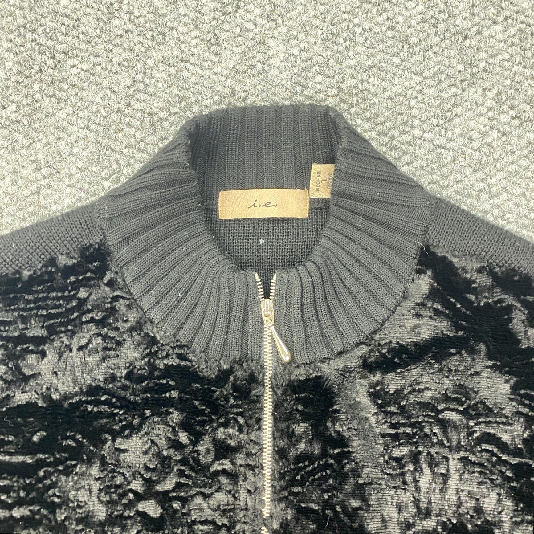 Vintage VINTAGE i.e. Jacket Womens Large Black Bomber Acetate Knit Zip Up Solid Retro Style Size L / US 10 / IT 46 - 3 Thumbnail